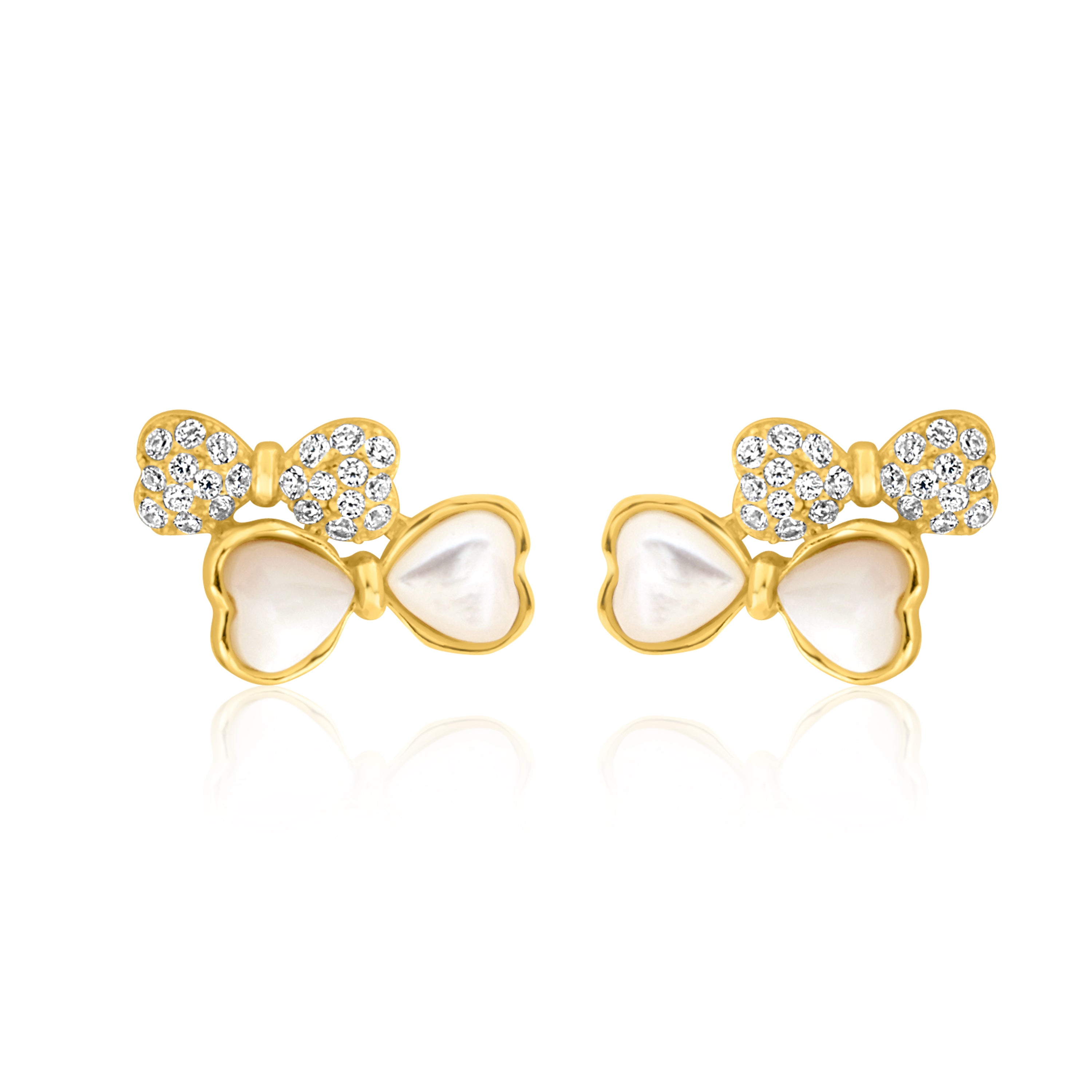 Gold Double Bow Earrings