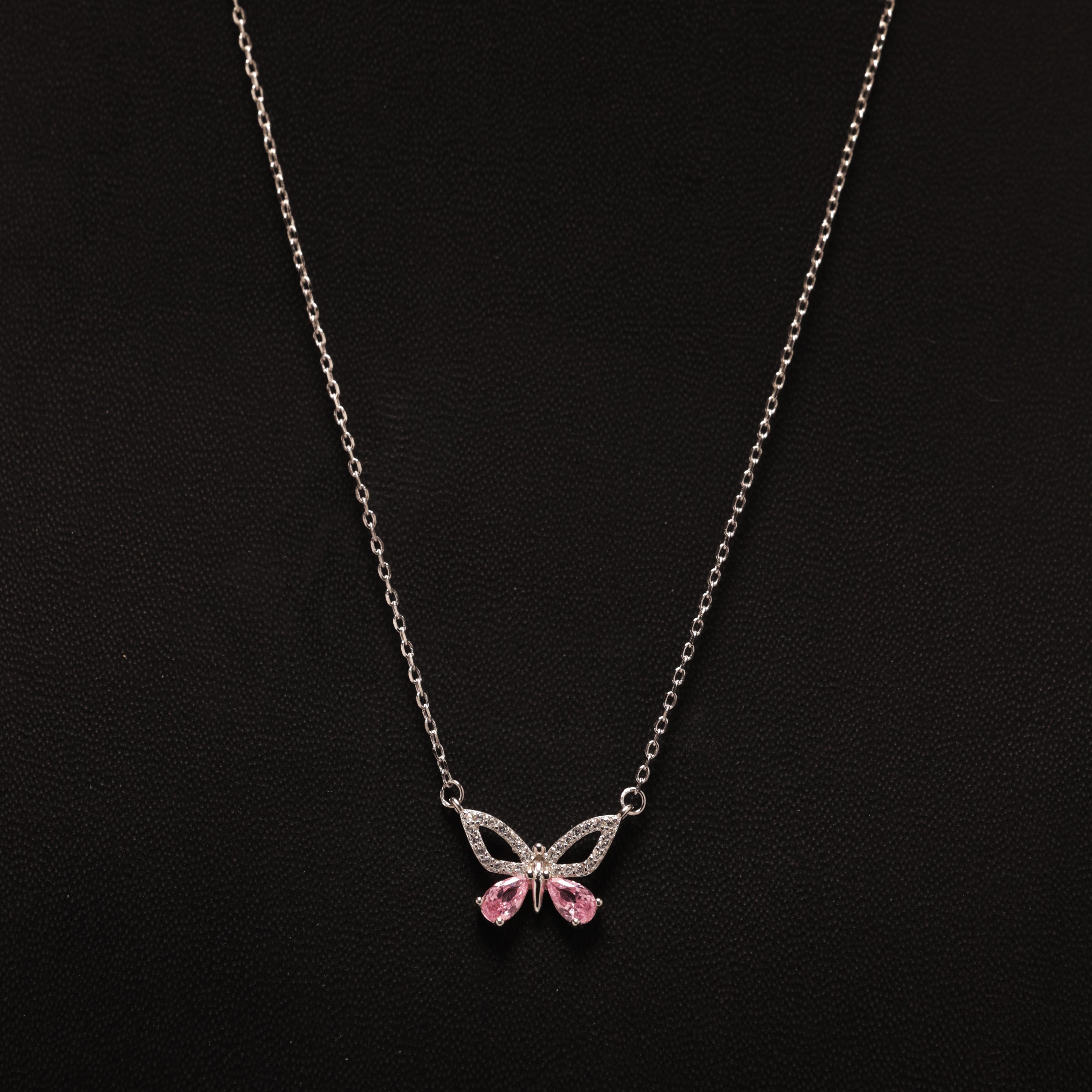 Soft-Pink Butterfly Necklace