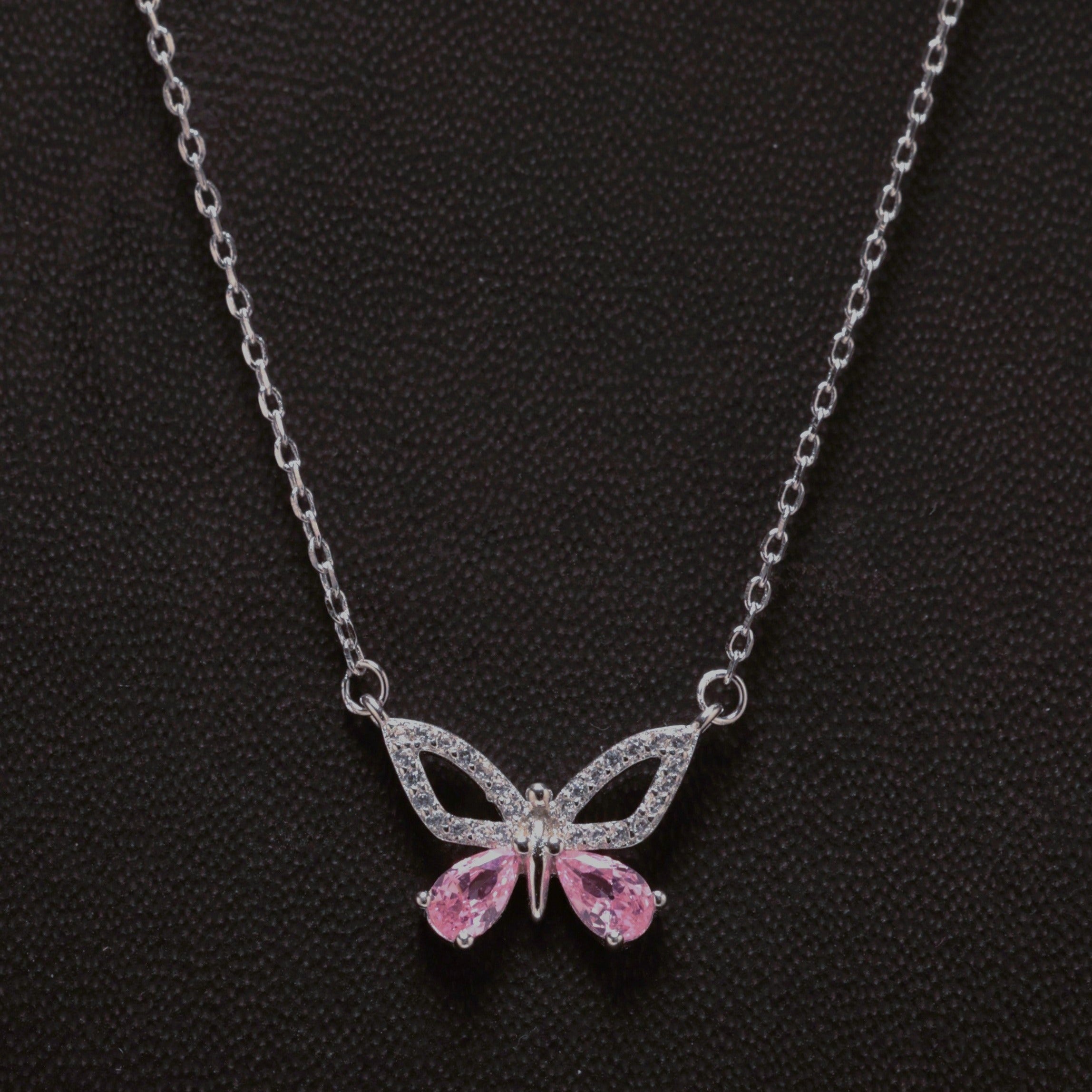 Soft-Pink Butterfly Necklace