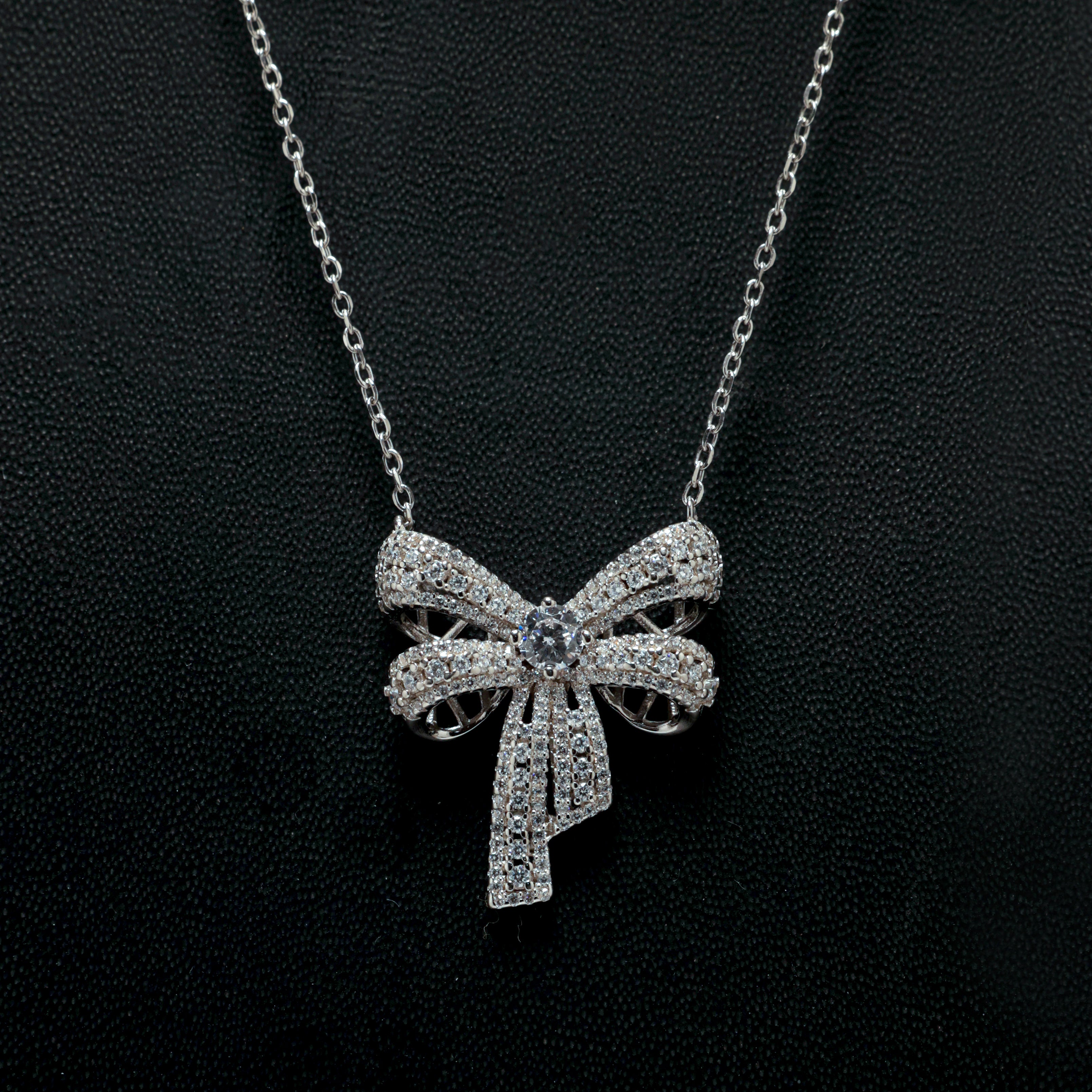 Diamond Bow-Knot Necklace