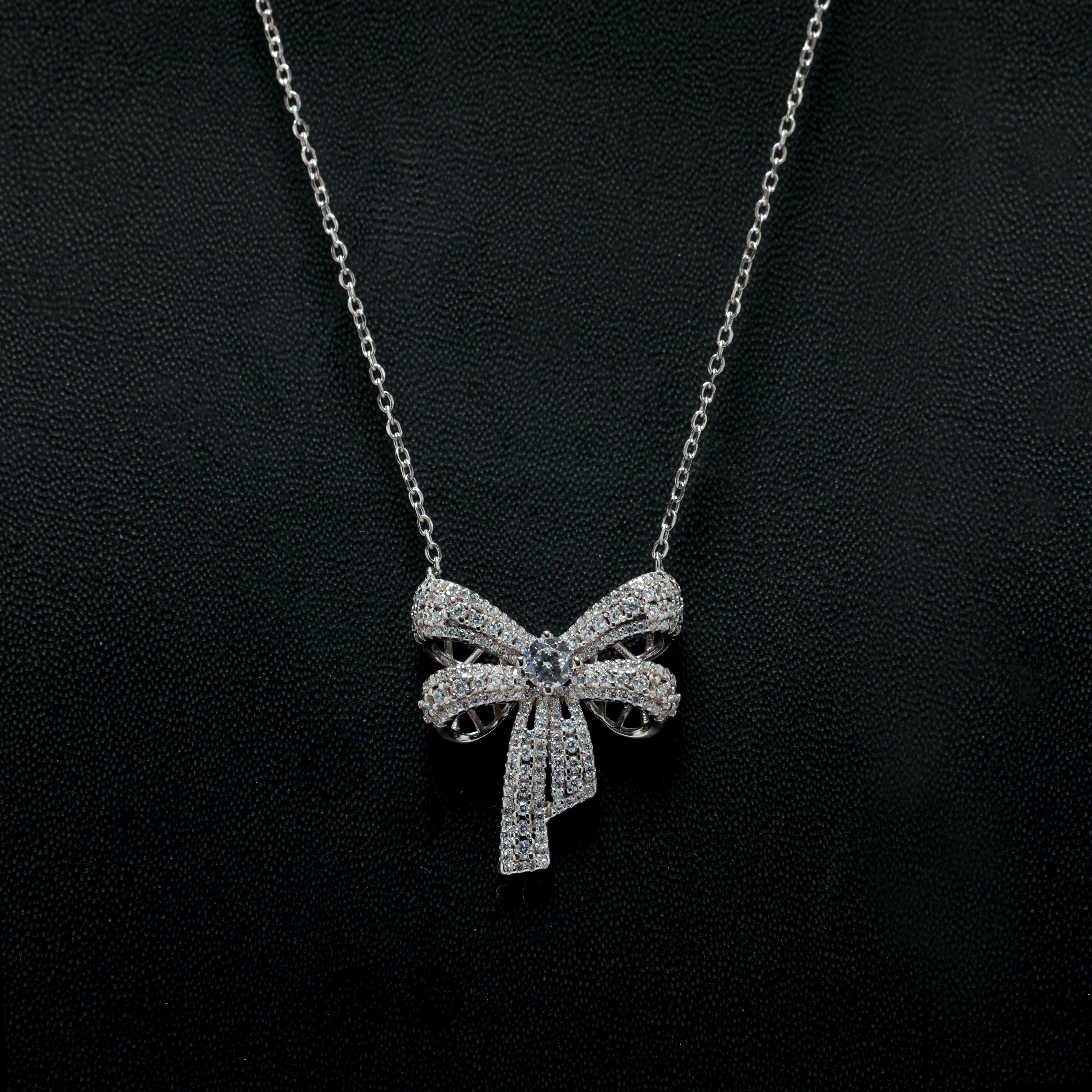 Diamond Bow-Knot Necklace