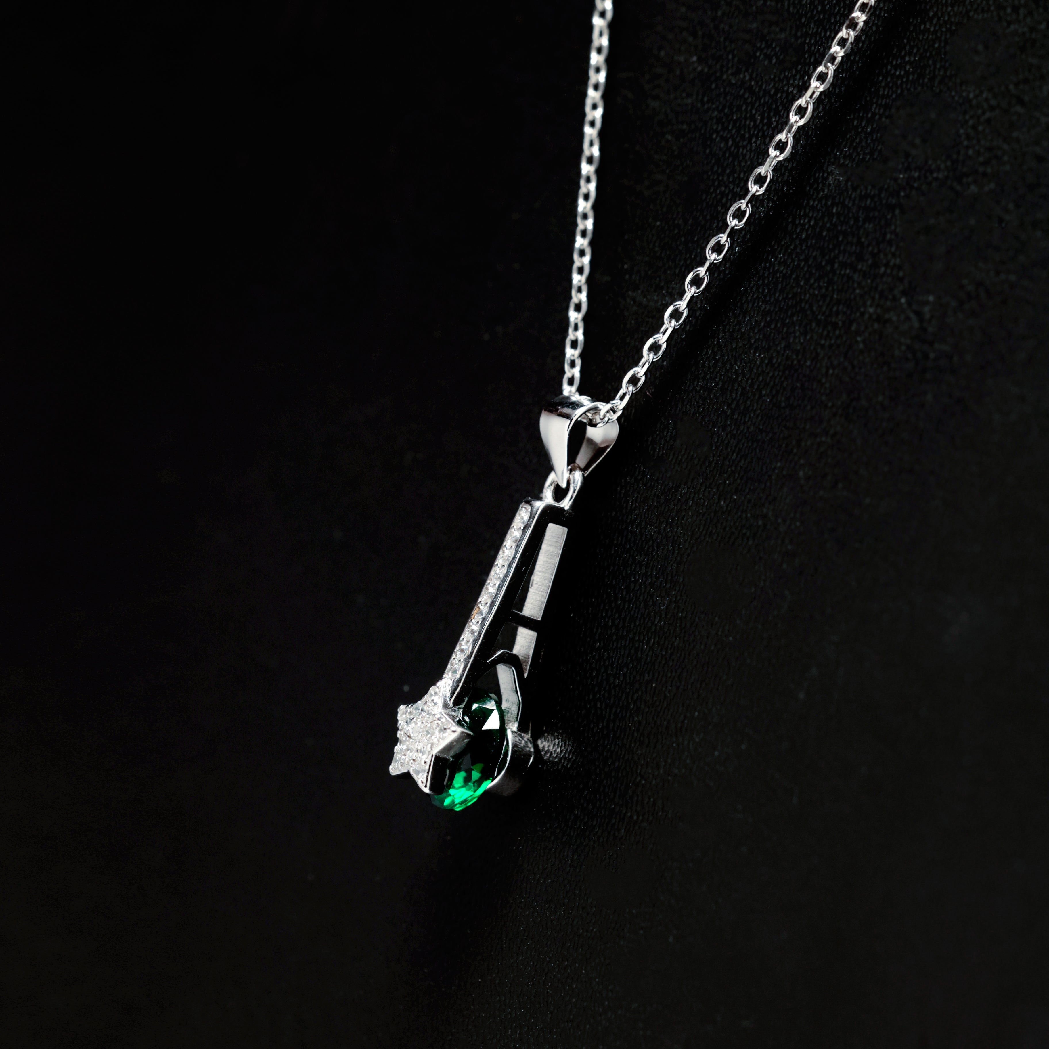 Green Star Tower Necklace