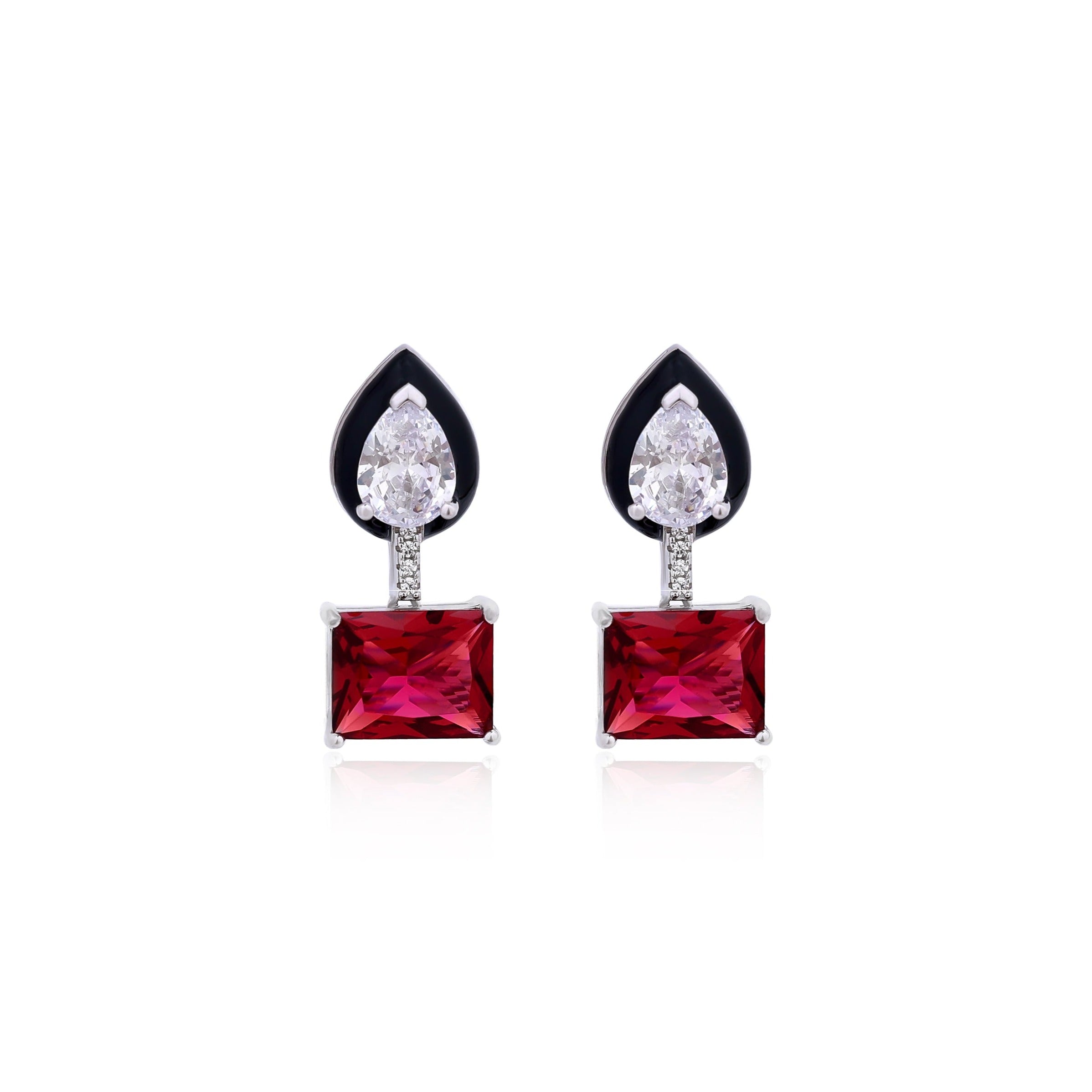 Obsidian Crimson Elegance Earring