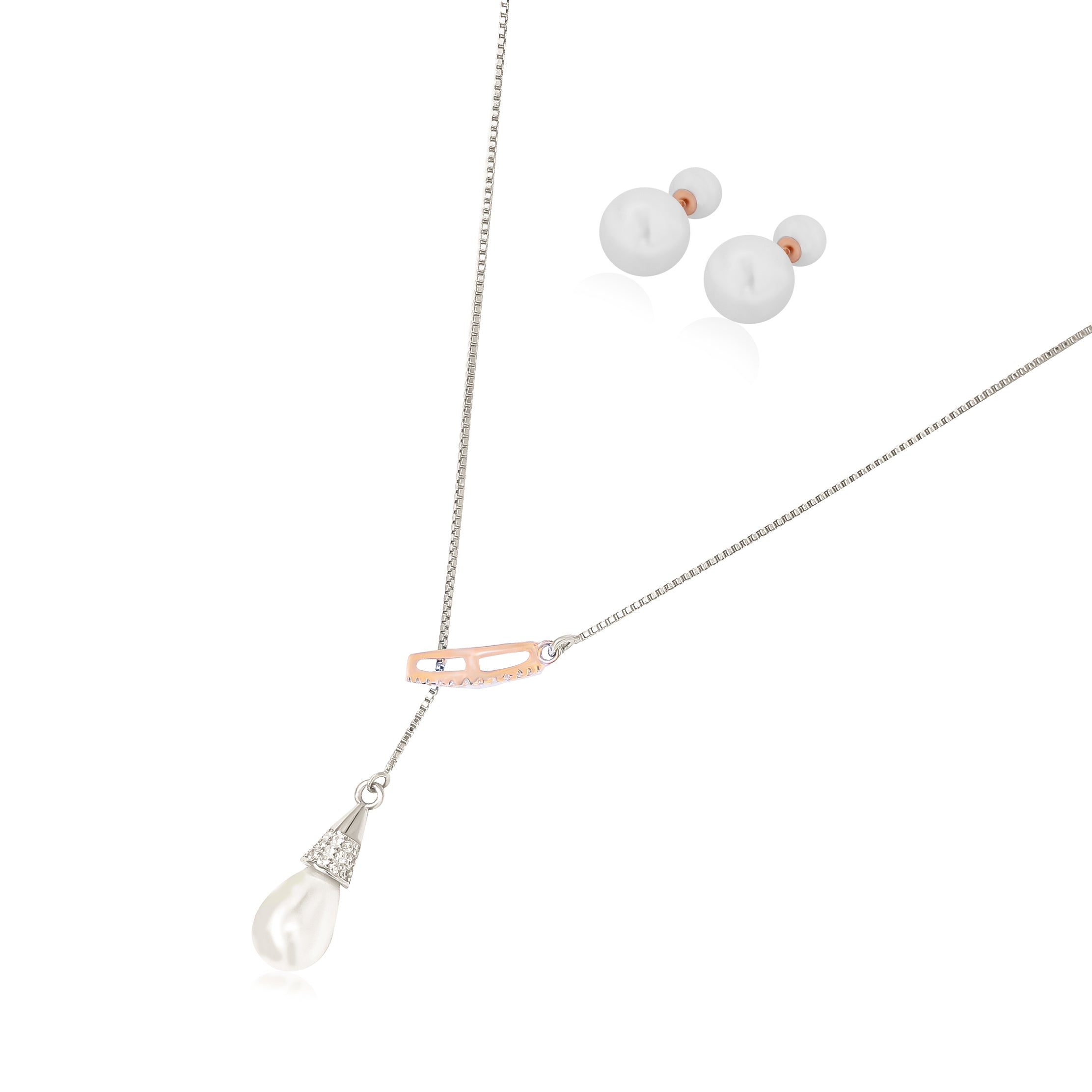 Pearl Cascade Necklace Set