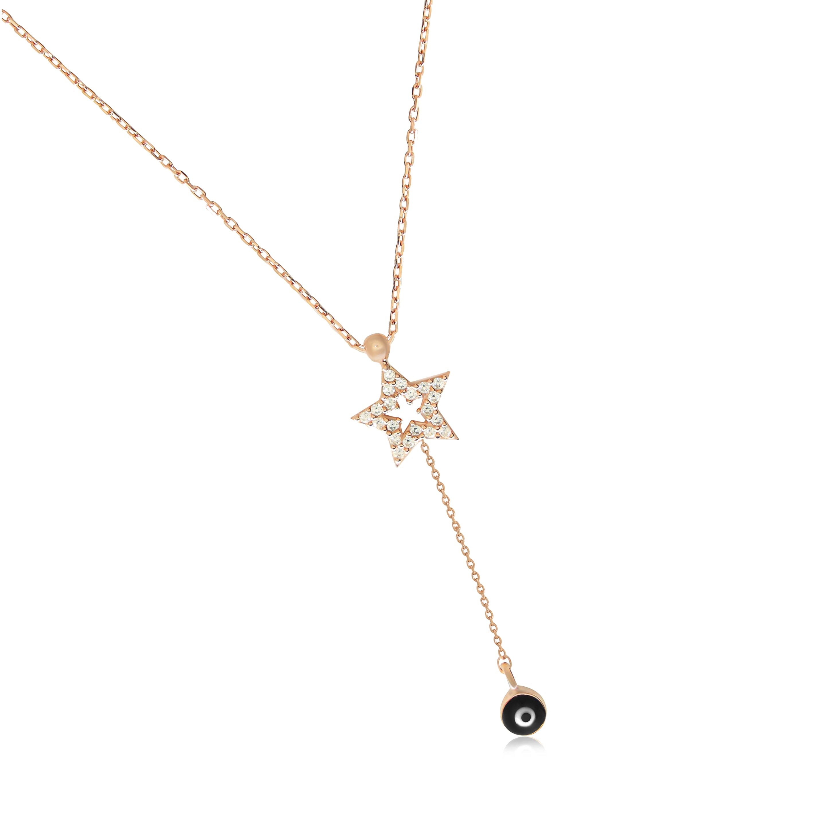 Minimal Starry Eye Charm Necklace Shreedevi Jewellers 