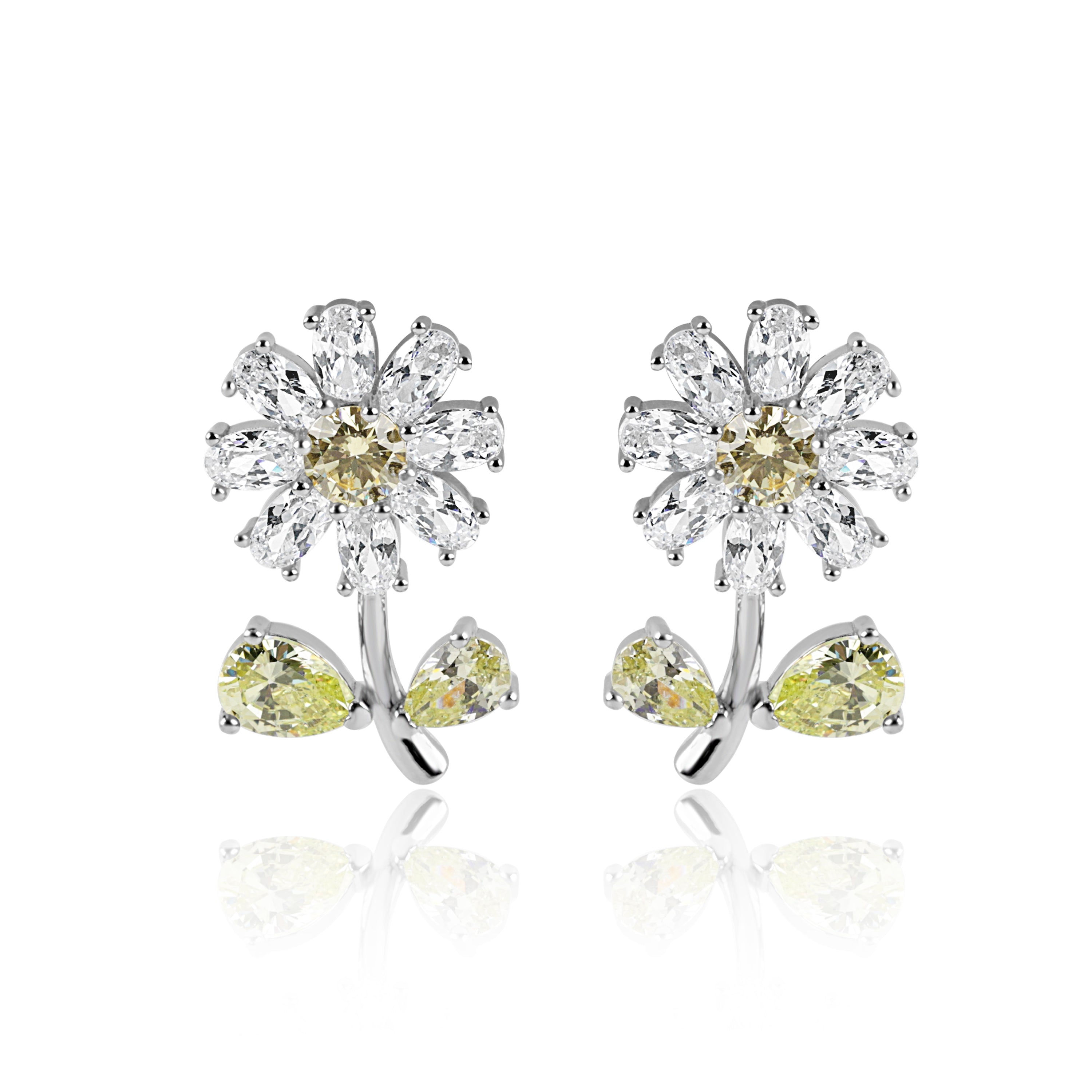 Sunflower Bloom Diamond Earrings