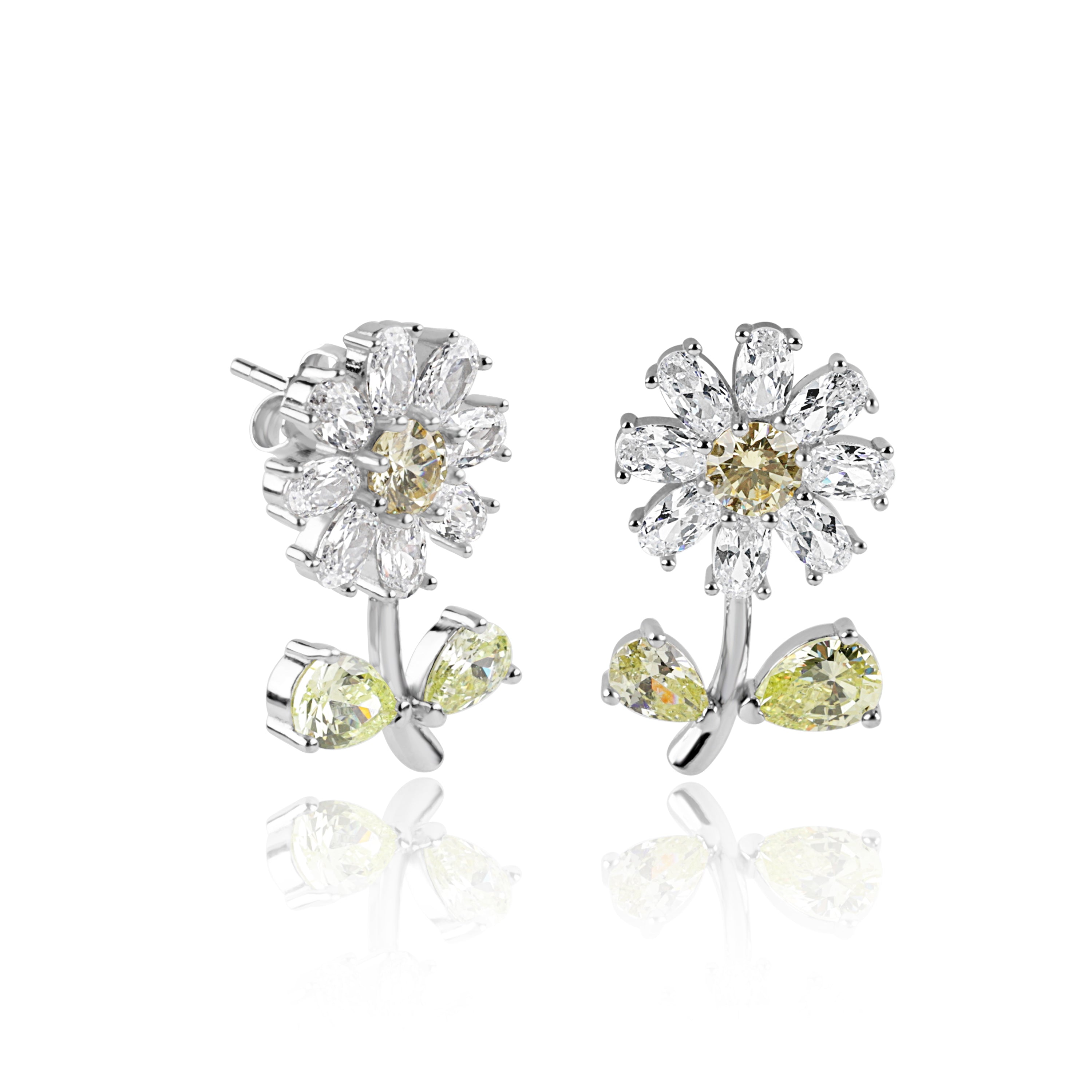 Sunflower Bloom Diamond Earrings