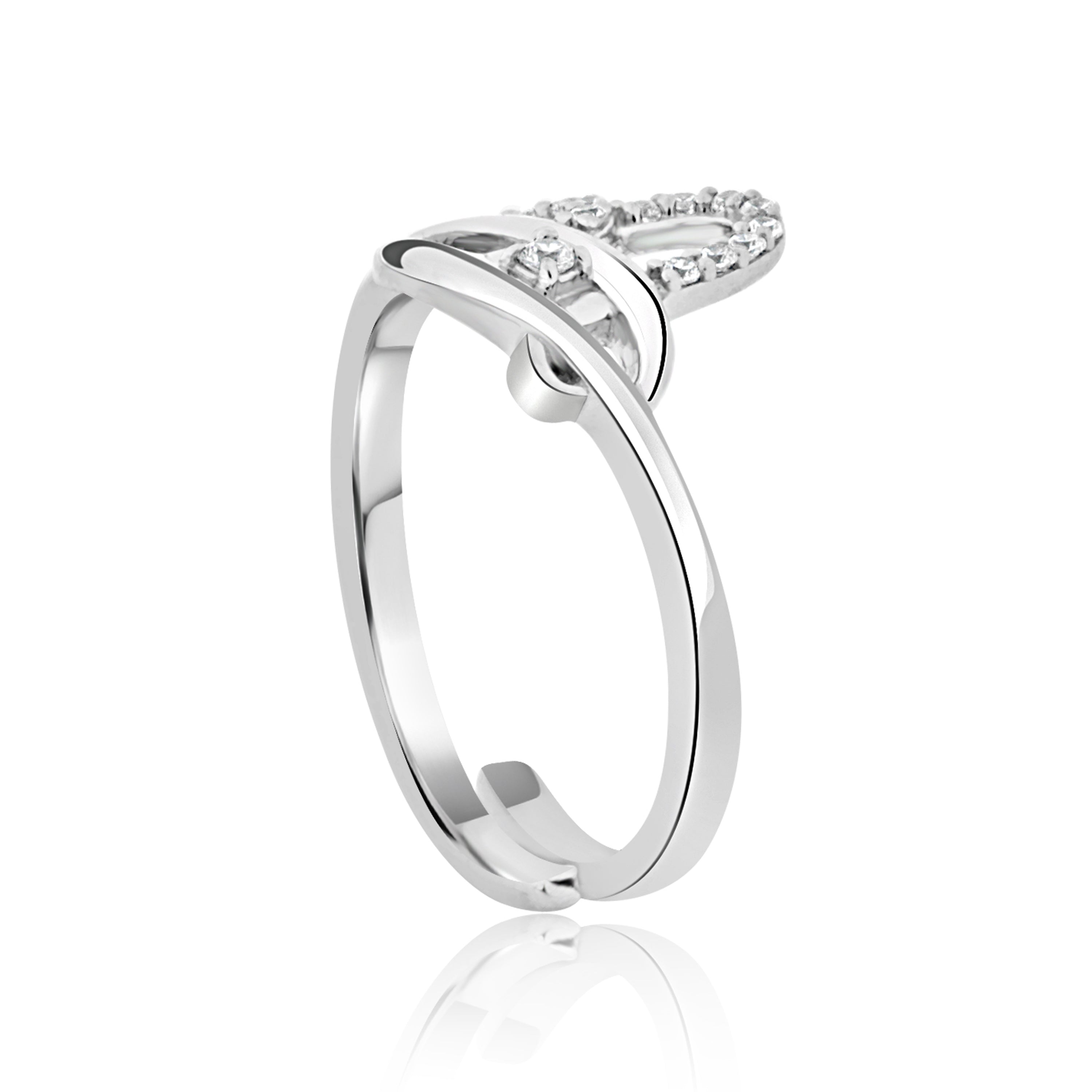 Fluttering Heart Silver Ring