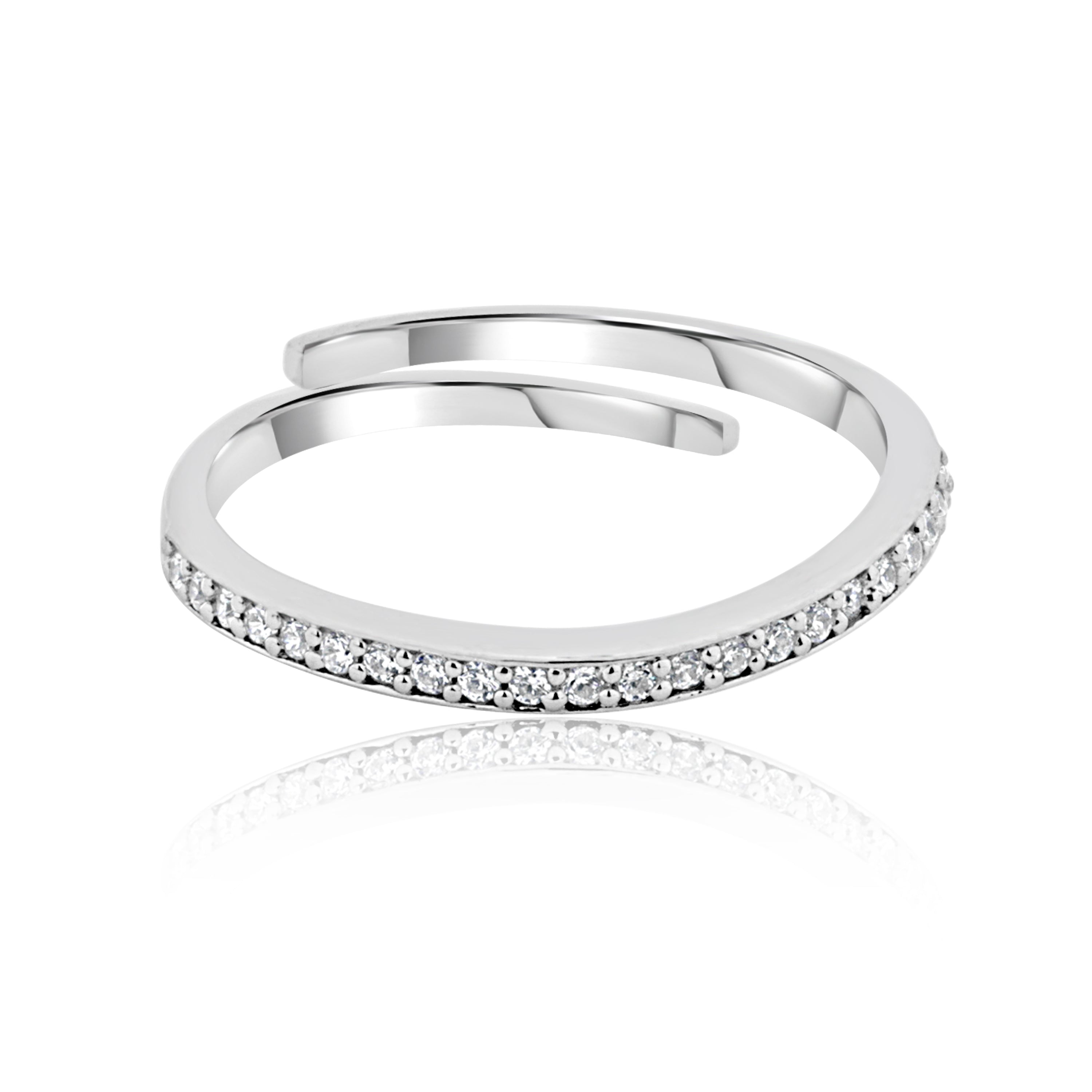 Sparkle single Line Silver Ring 925 sterling silver ring women by shreedevi jewellers