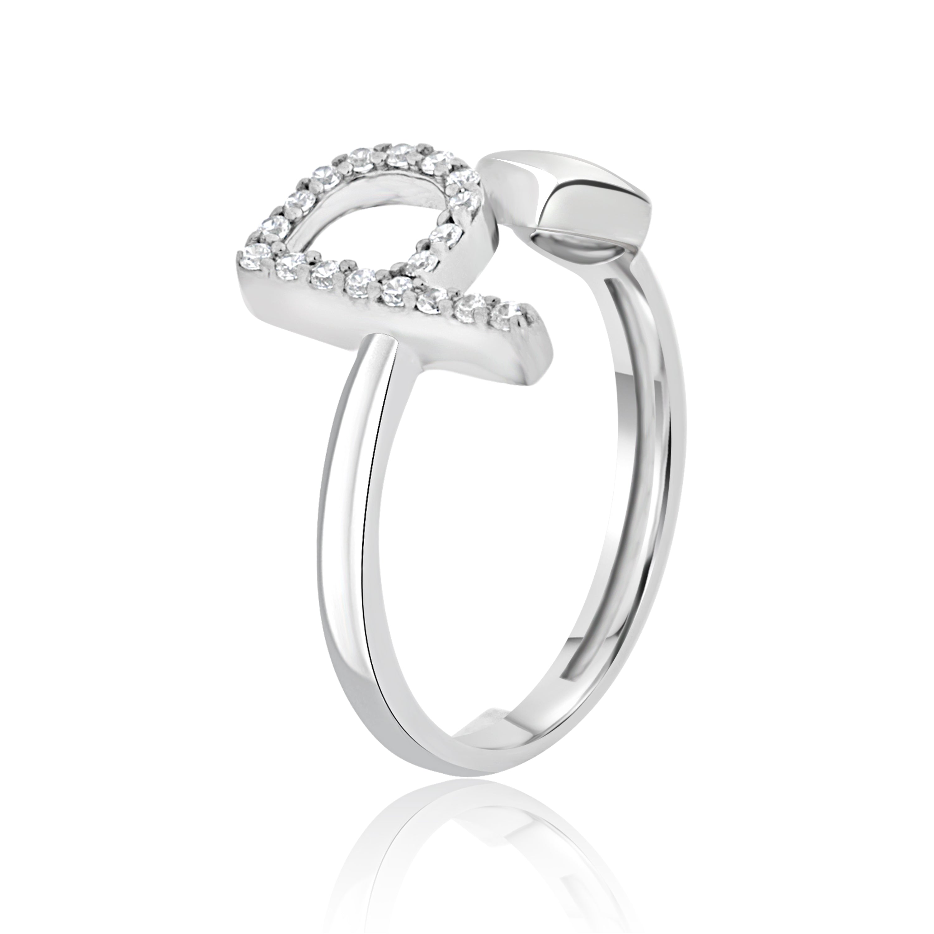 P Letter Heart Ring