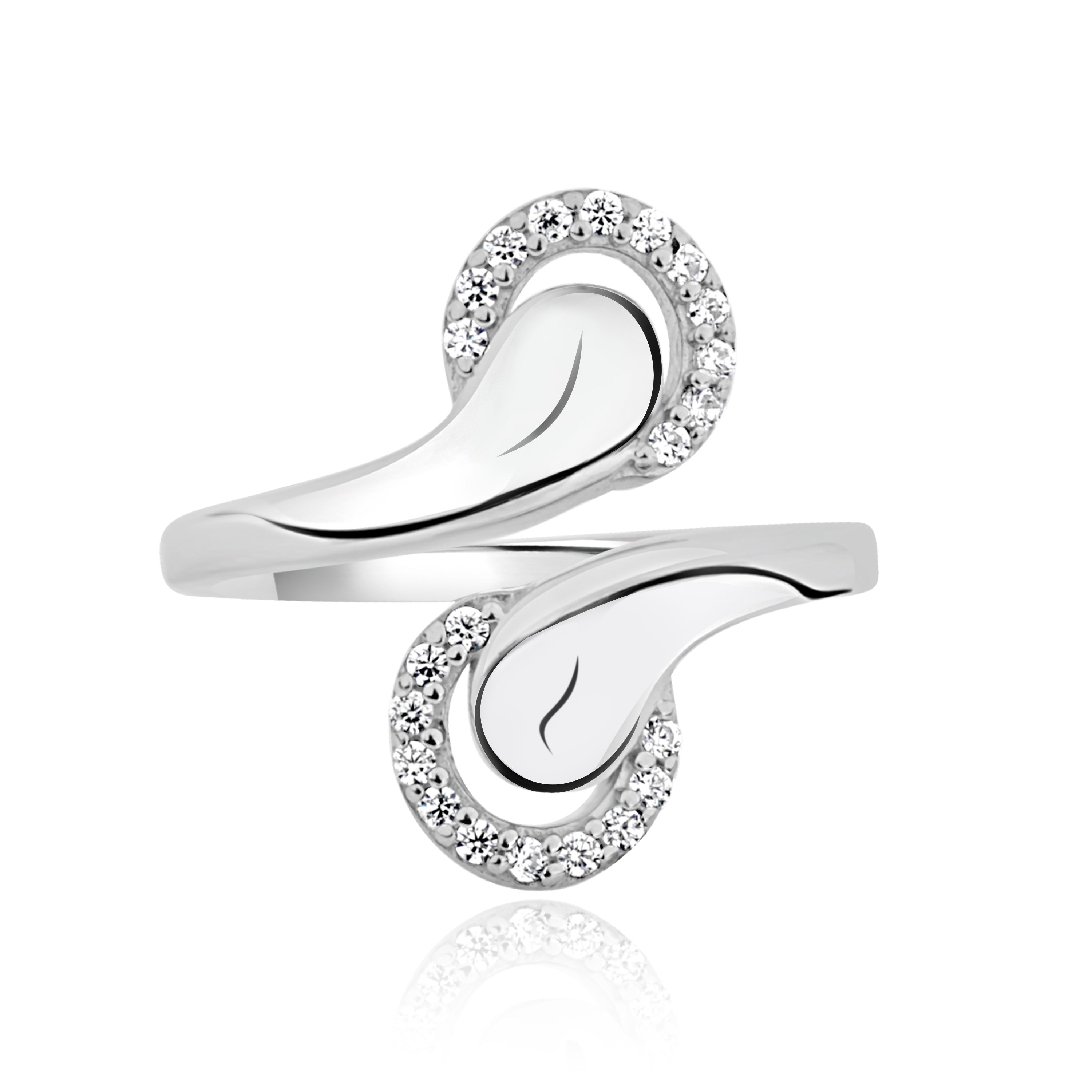 Swirls of Elegance 925 sterling Silver Cocktail Ring for women,girls by shreedevi jewellers