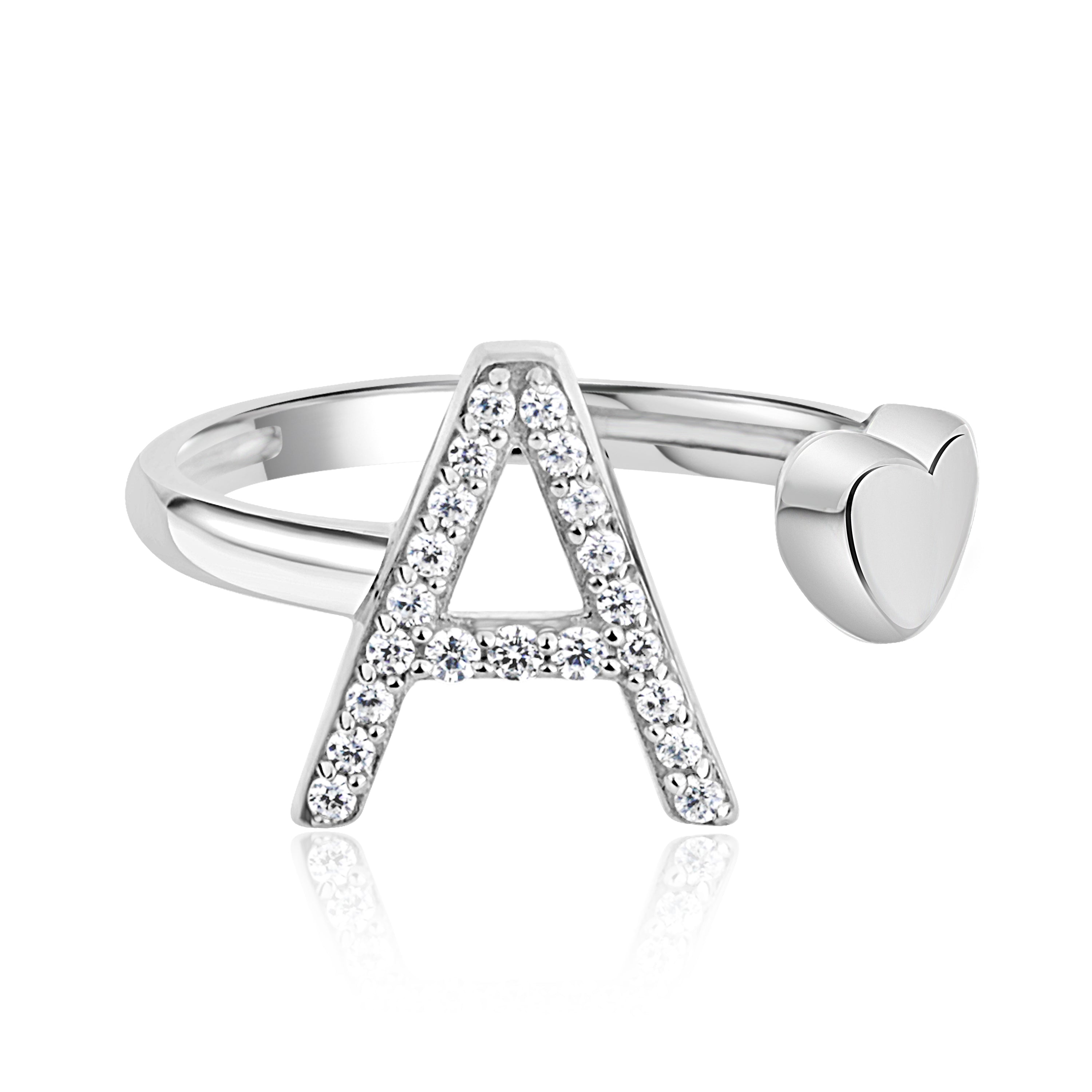 A Letter Heart Ring