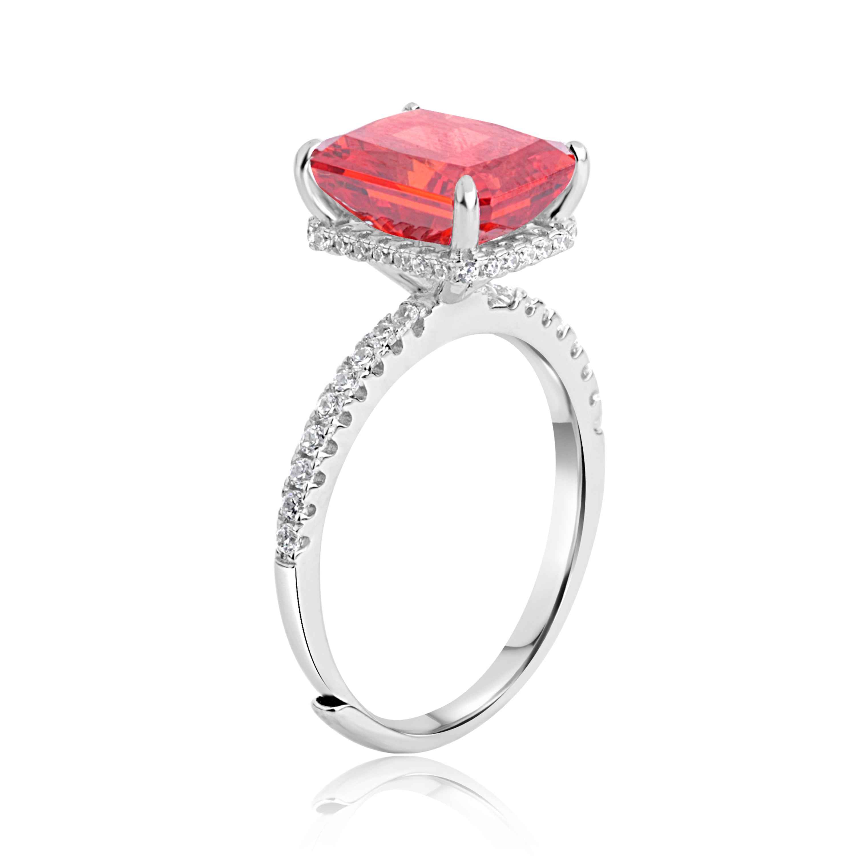 Crimson Splendor Silver Ring