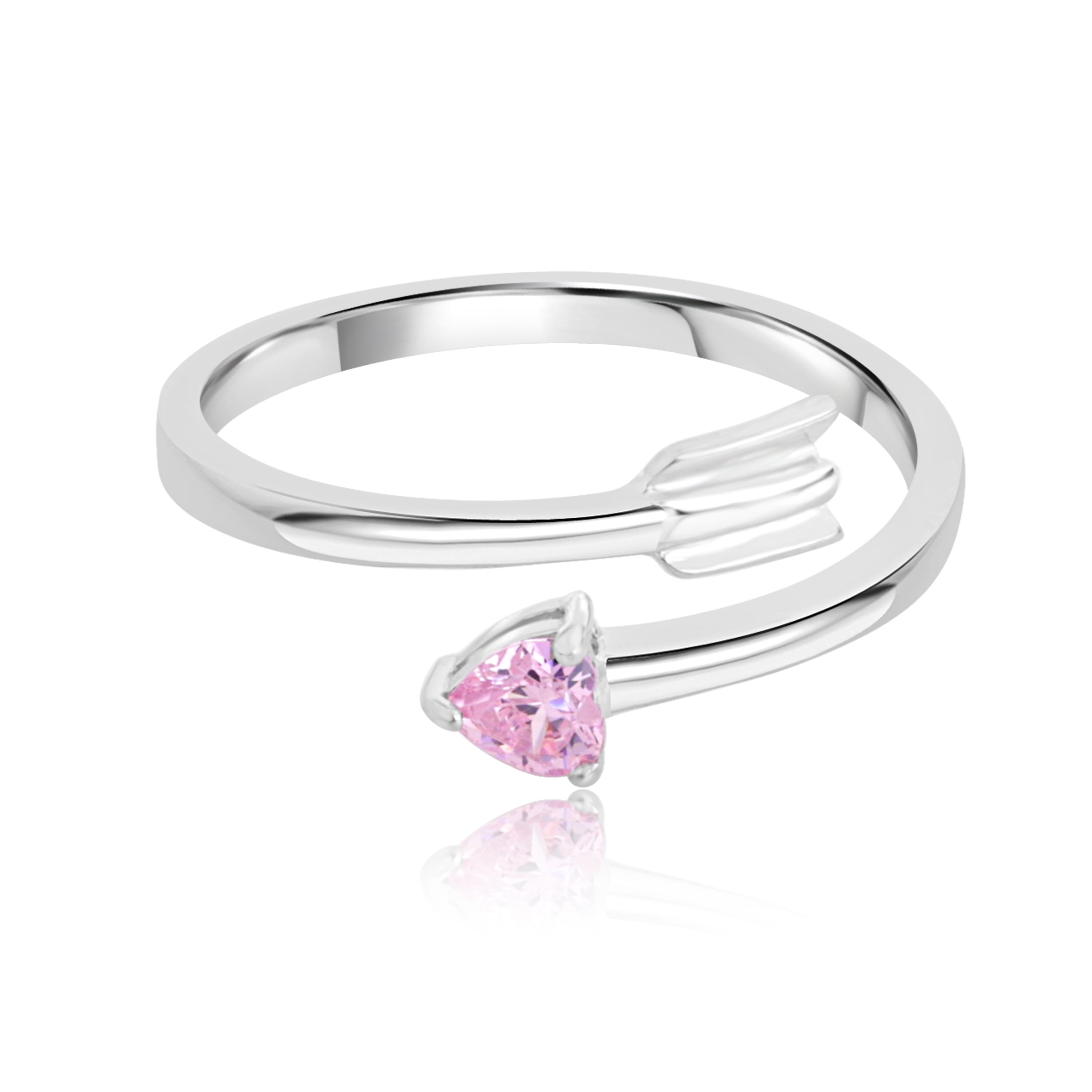 Blush Heart Arrow Ring