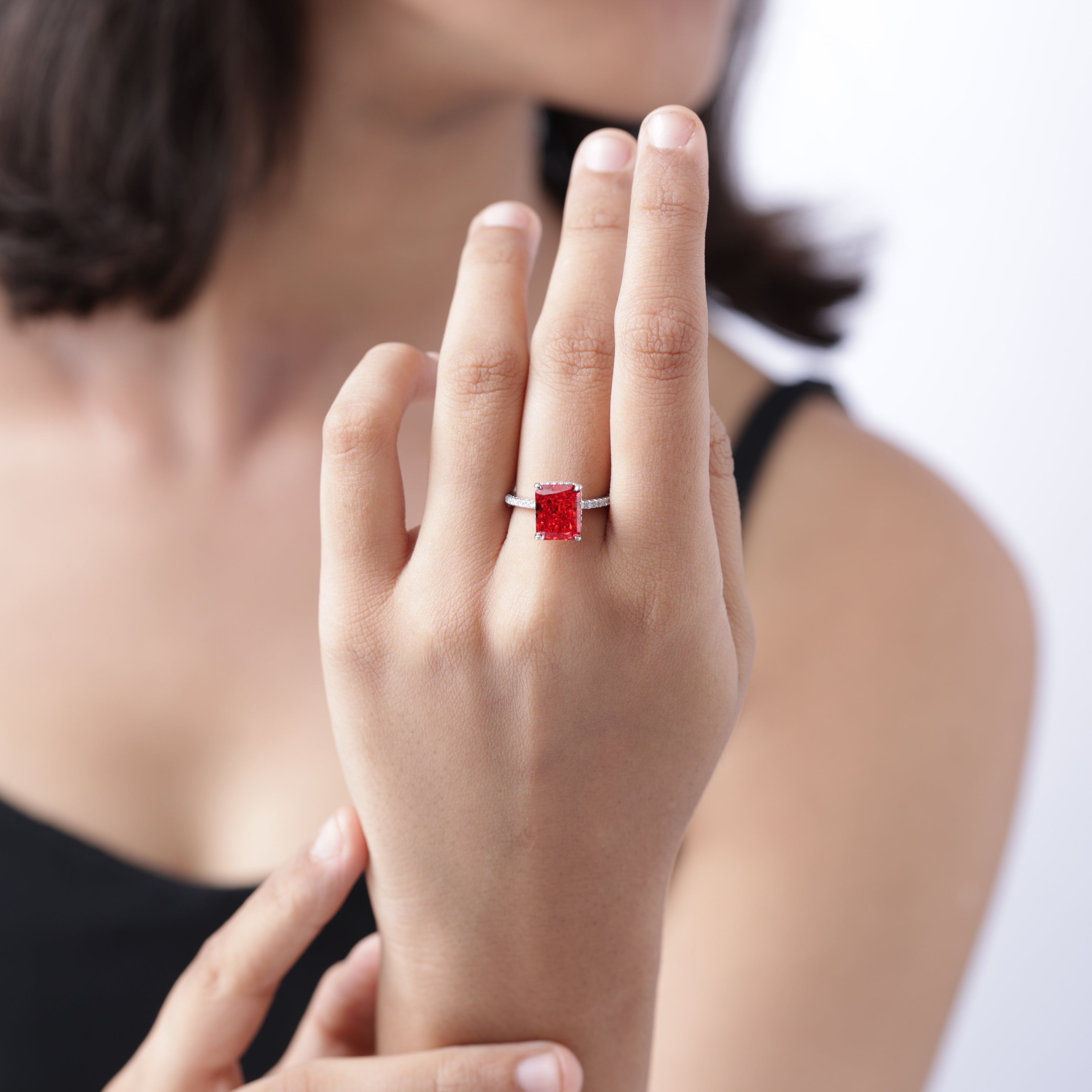 Crimson Splendor Silver Ring