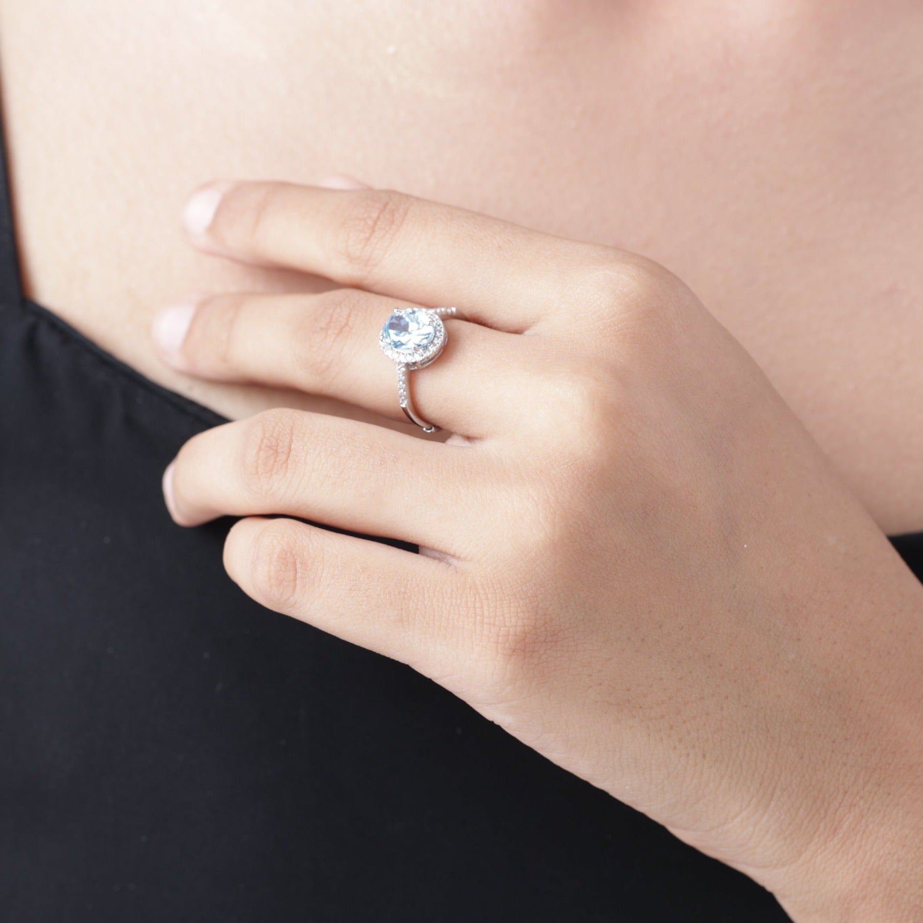 Azure Elegance Silver Ring