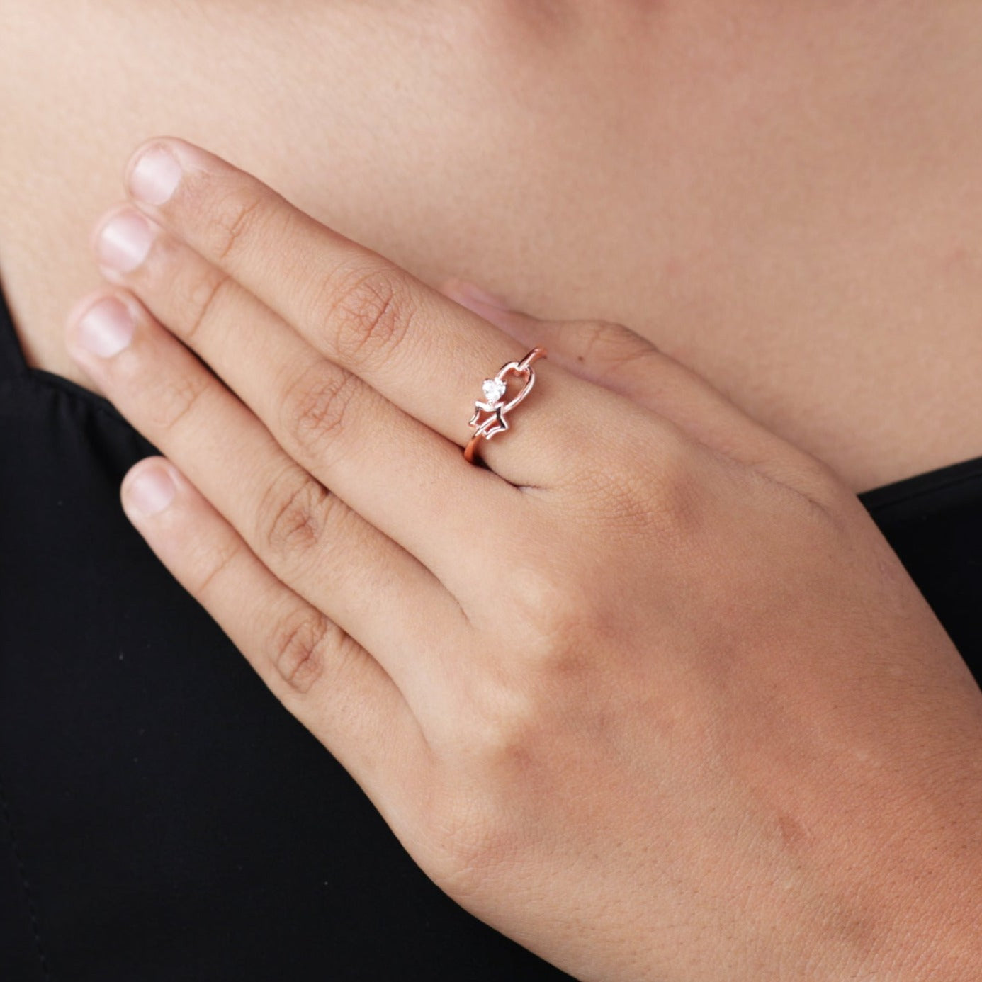 Rosegold Starlit Sparkle Ring