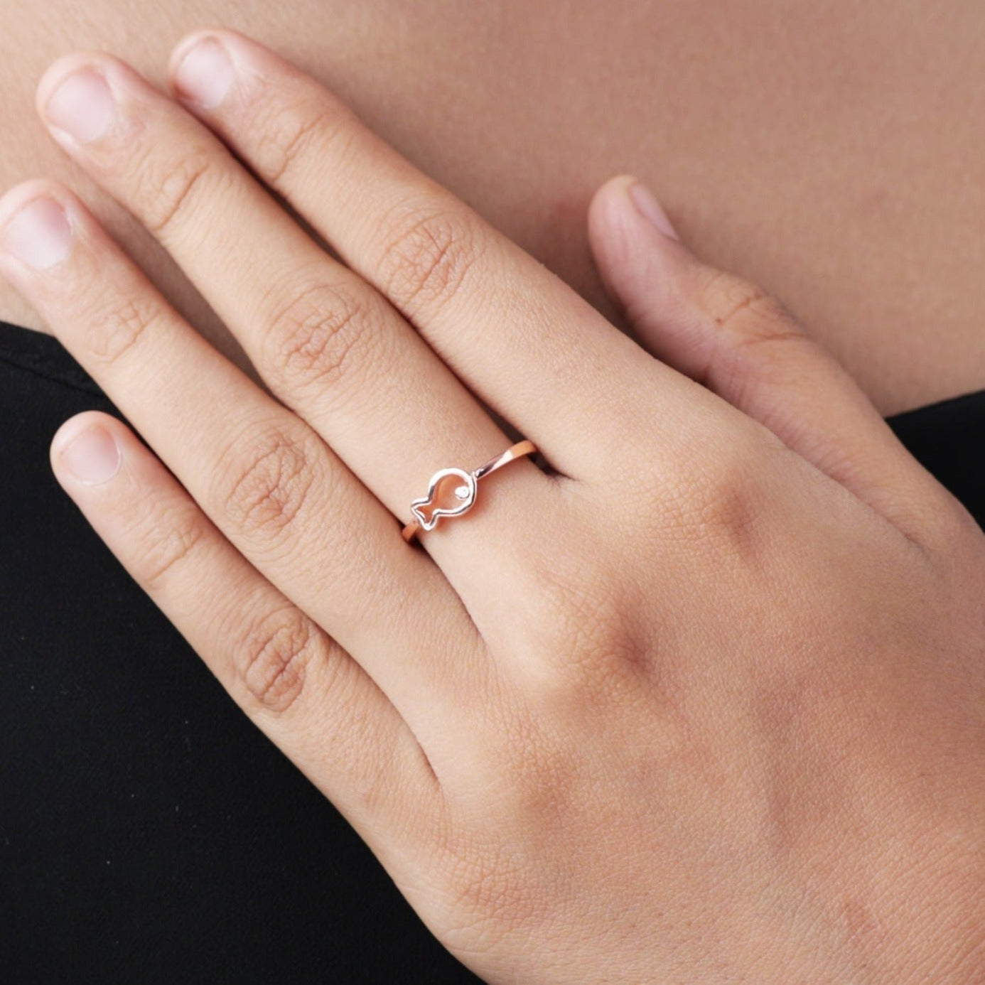 Rosegold Sea Sparkle Ring