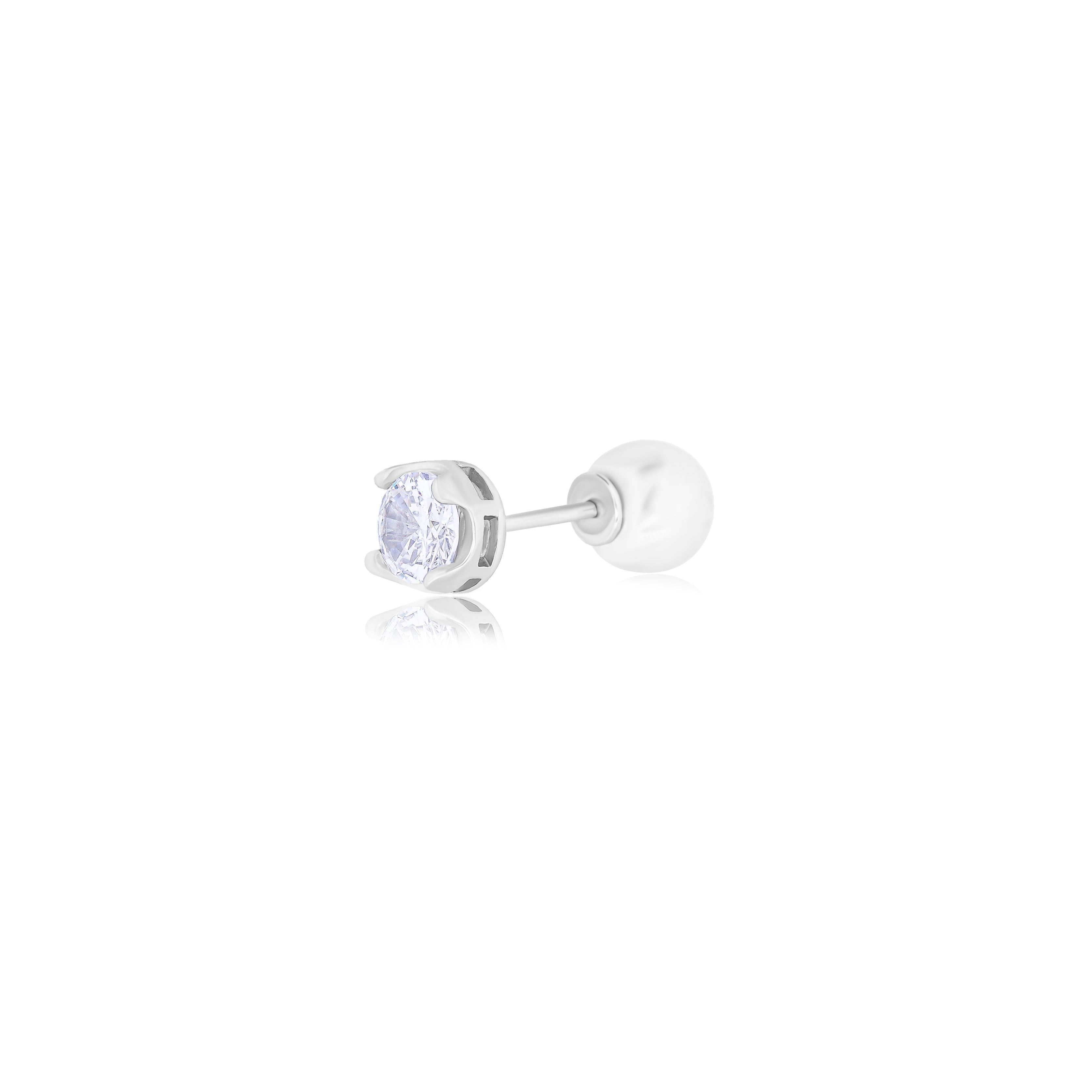 Reversible Circle Diamond Pearl Earring