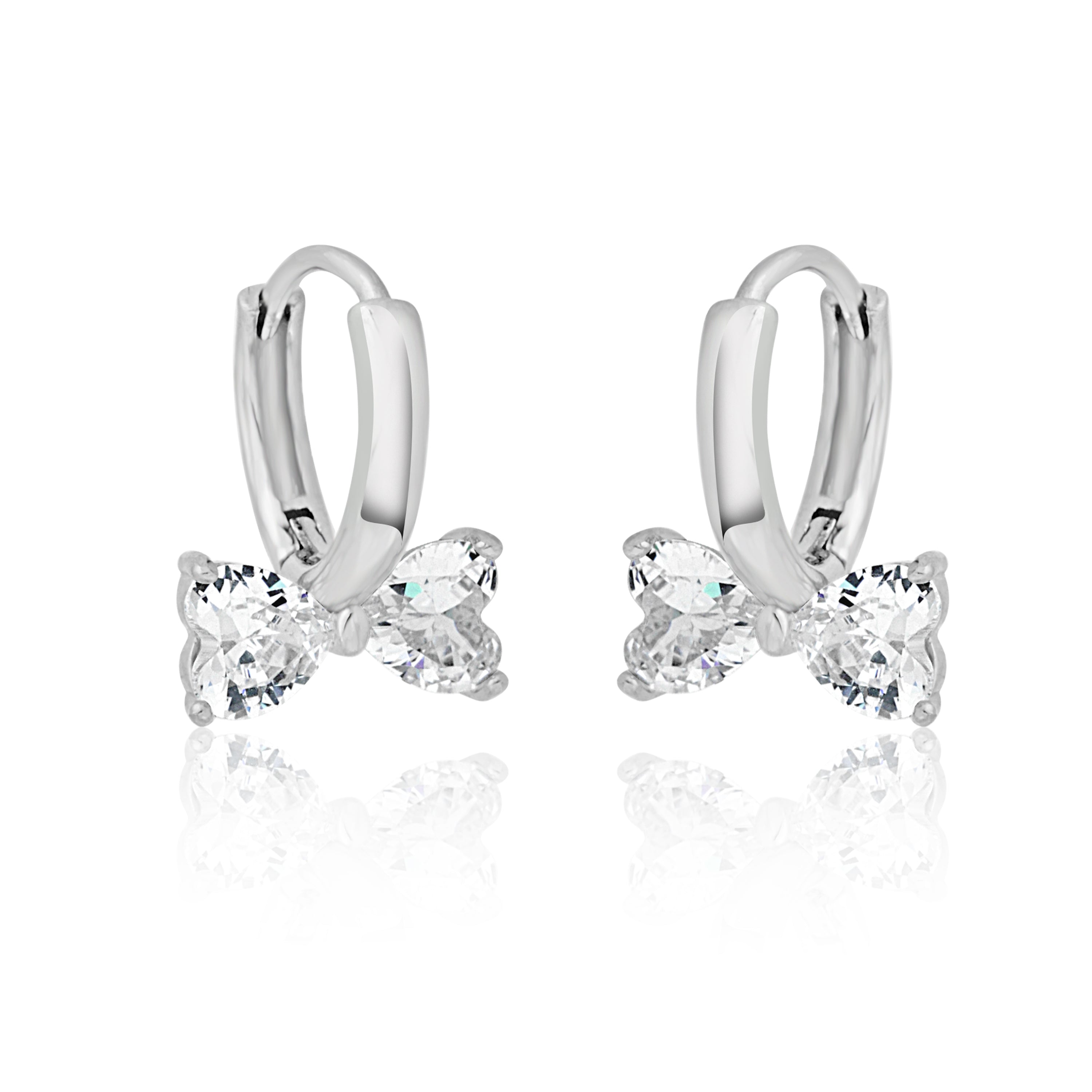 Crystal Bow Hoop Earrings