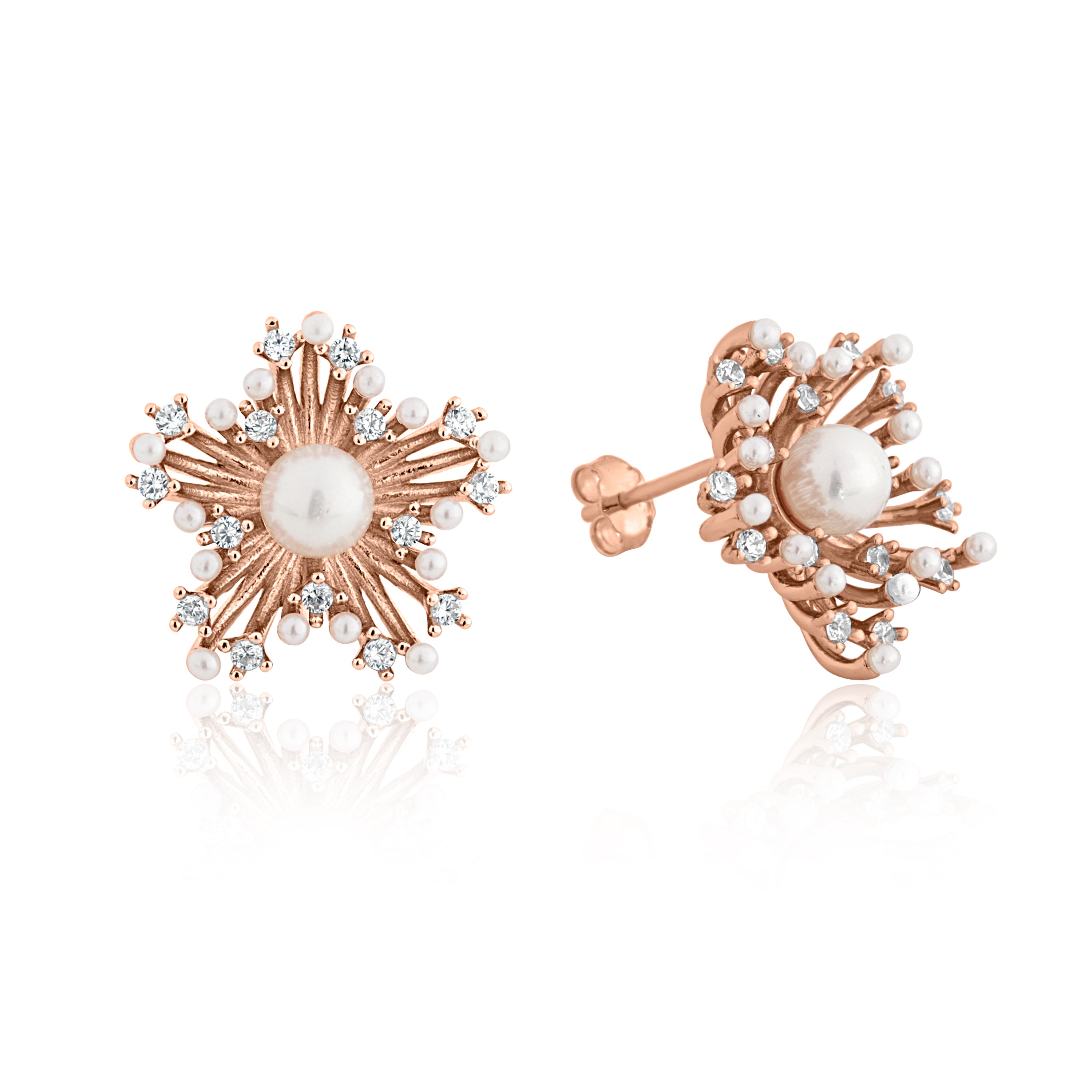 Rosegold Star Korean Earrings