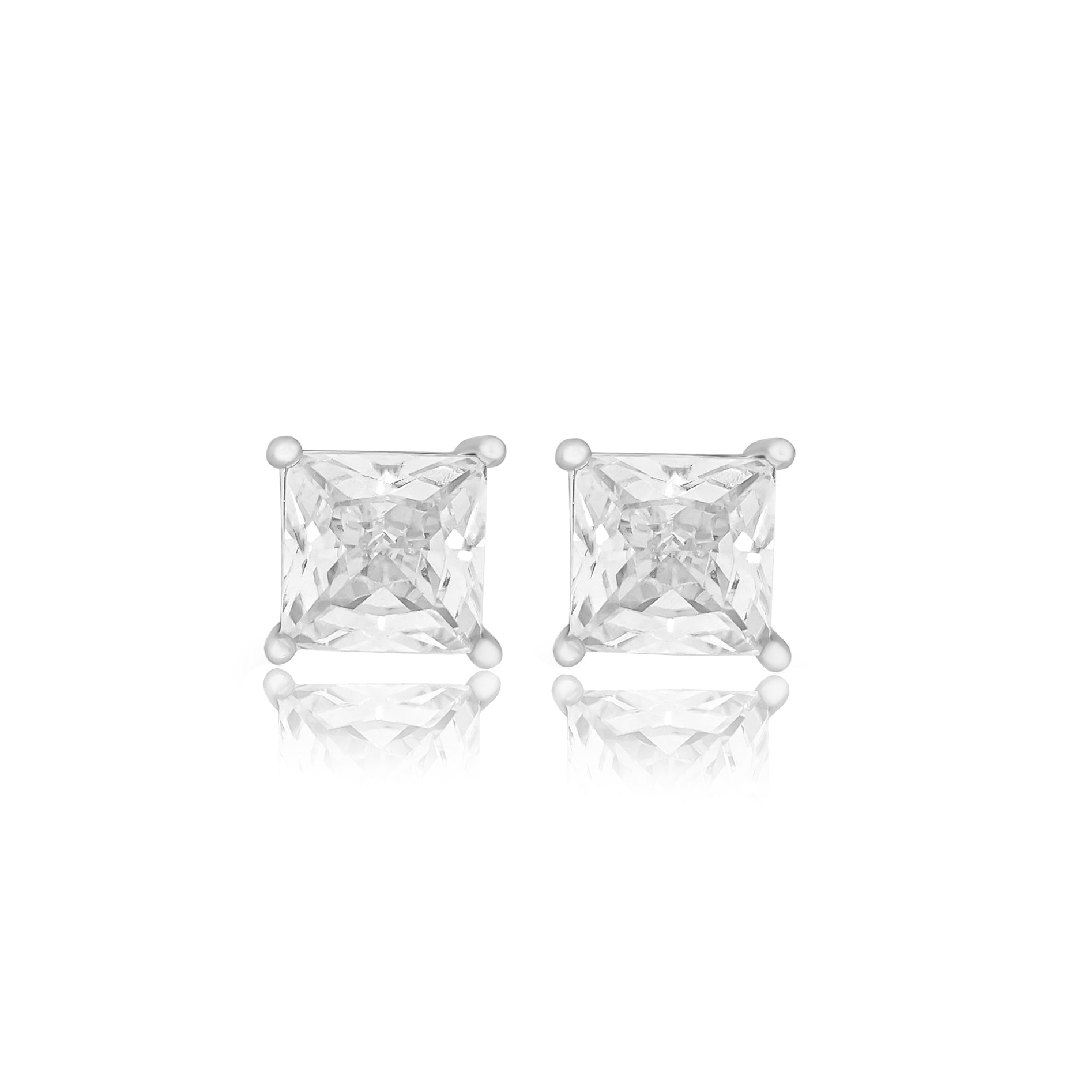 Reversible Square Diamond Pearl Earring