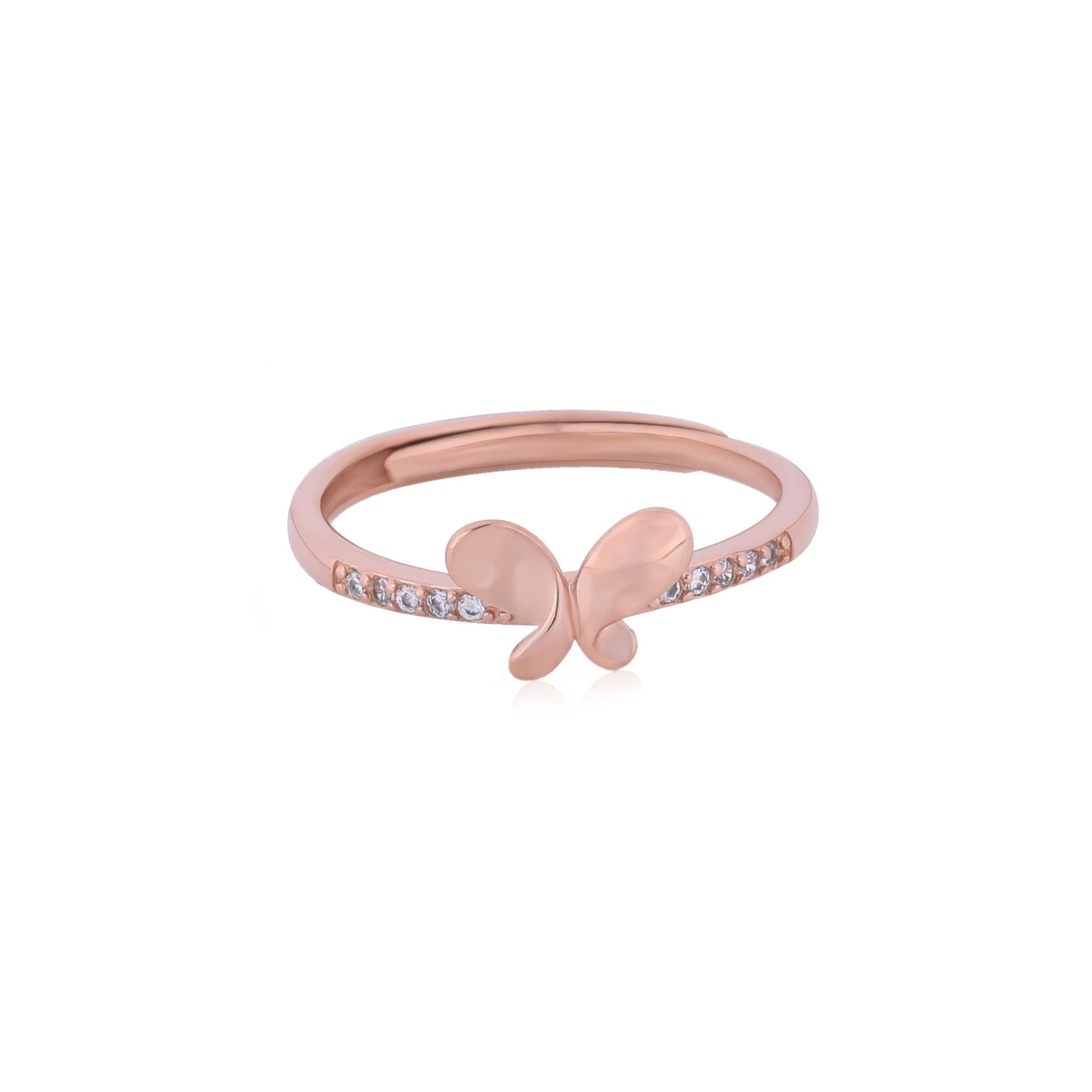 Rosegold Diamond Buttefly Ring