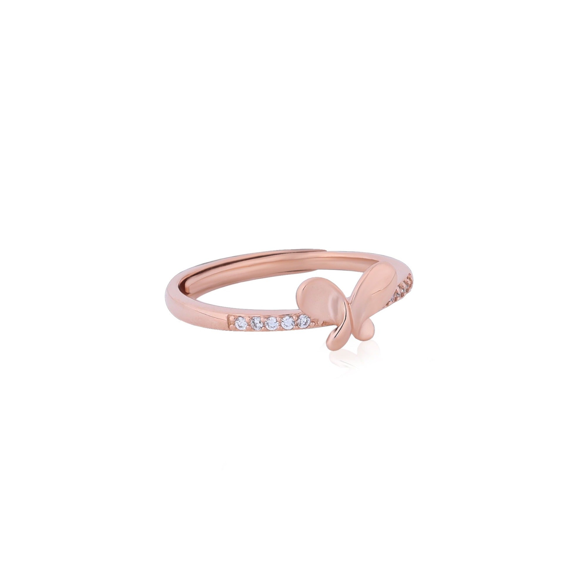 Rosegold Diamond Buttefly Ring