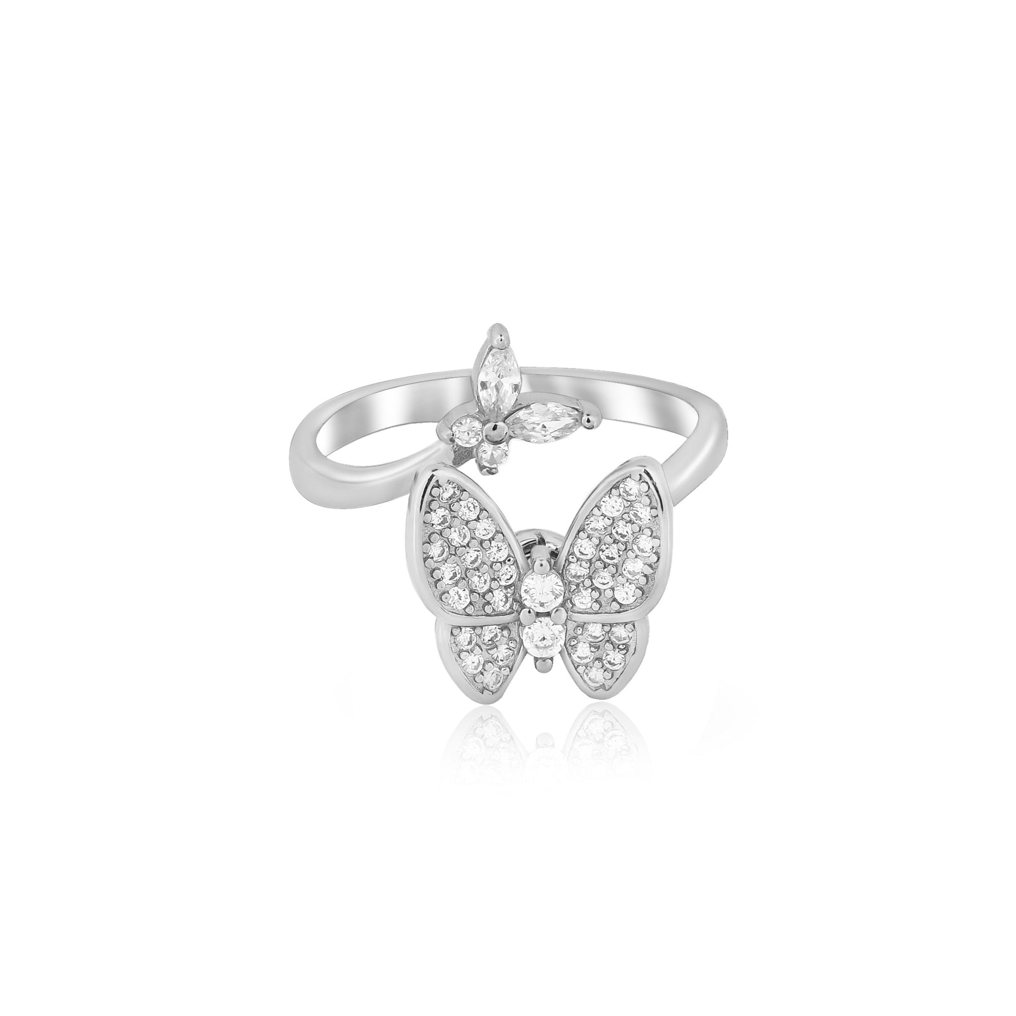 Sparkling Butterfly Spin Ring