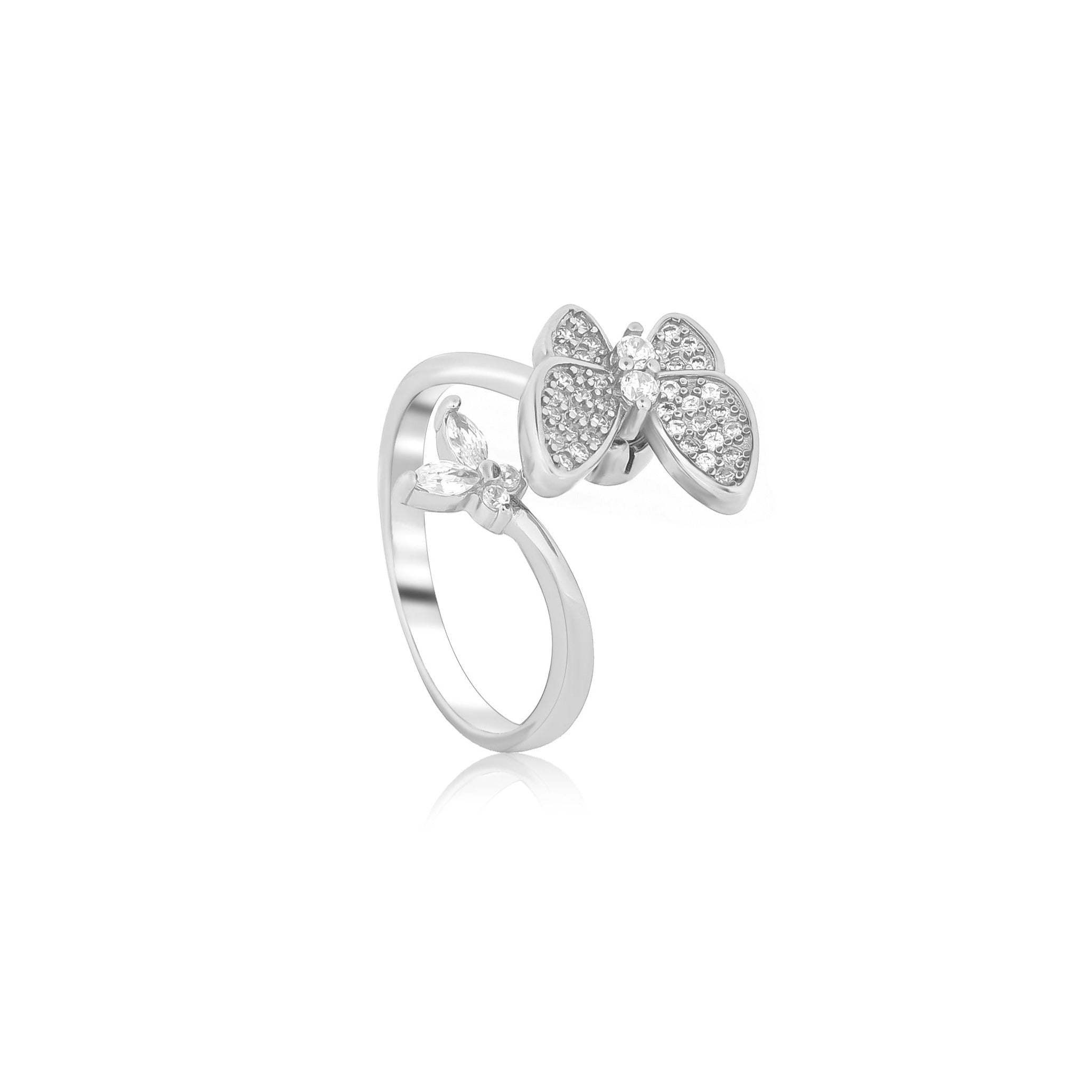 Sparkling Butterfly Spin Ring