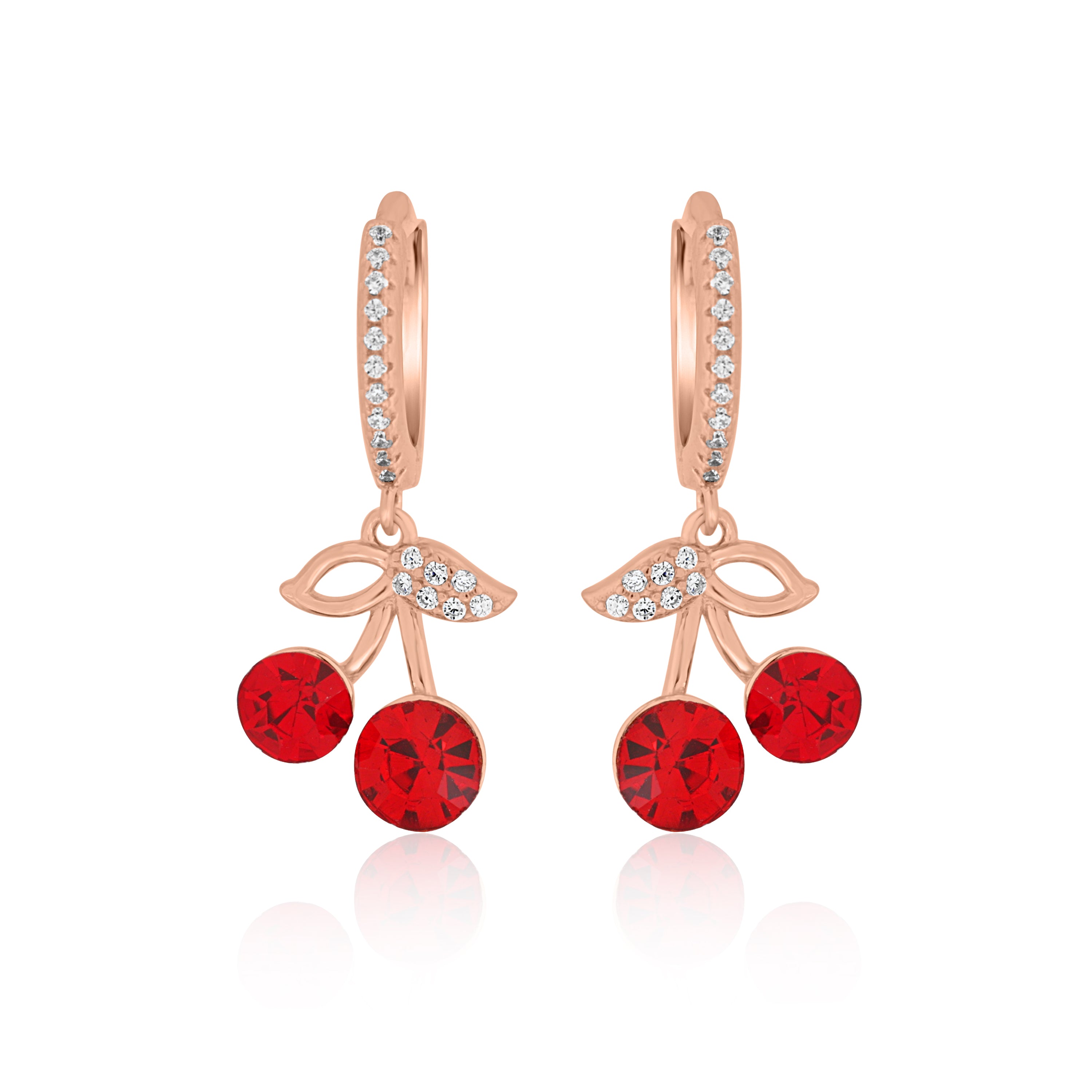 Rosegold Cherry CZ Earrings