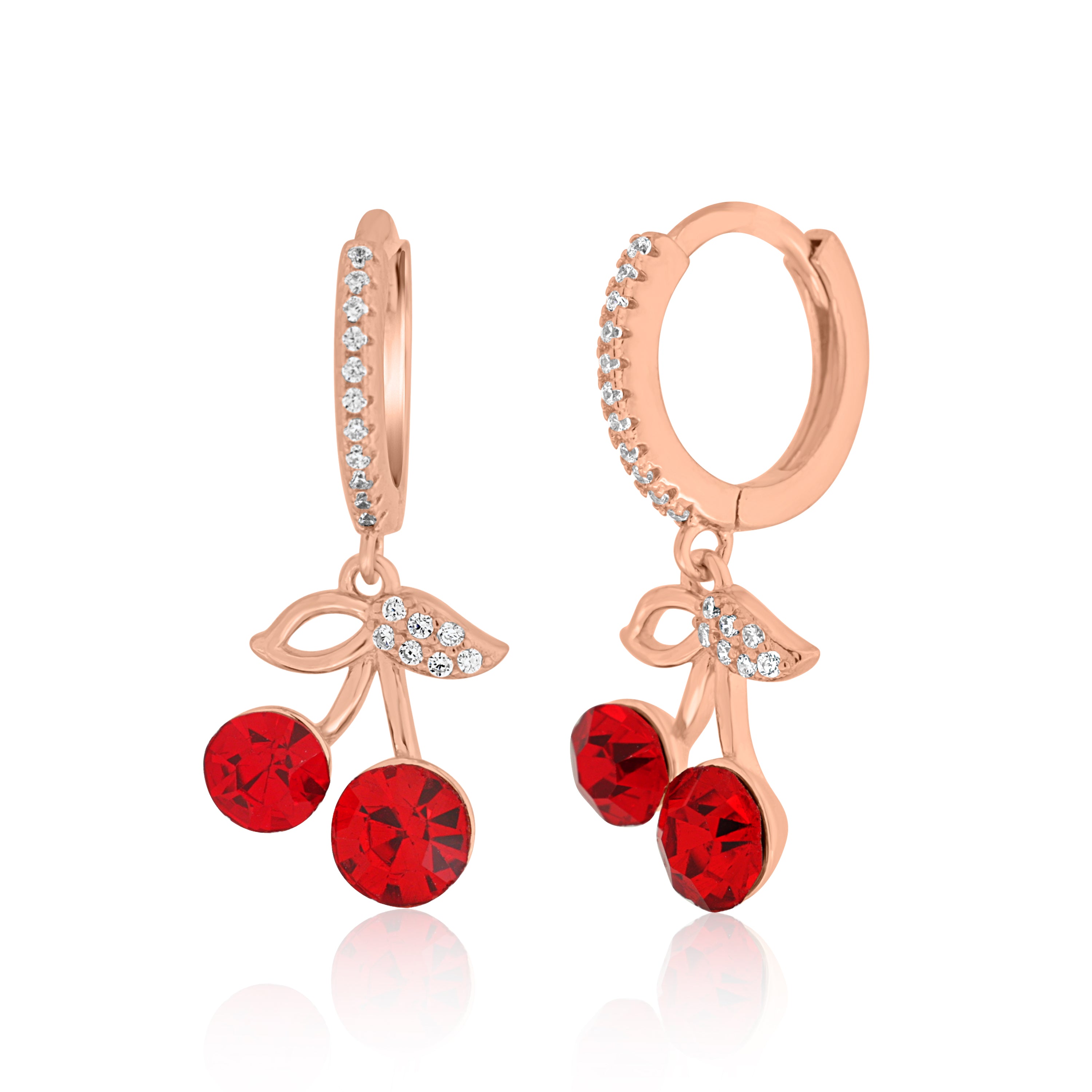 Rosegold Cherry CZ Earrings