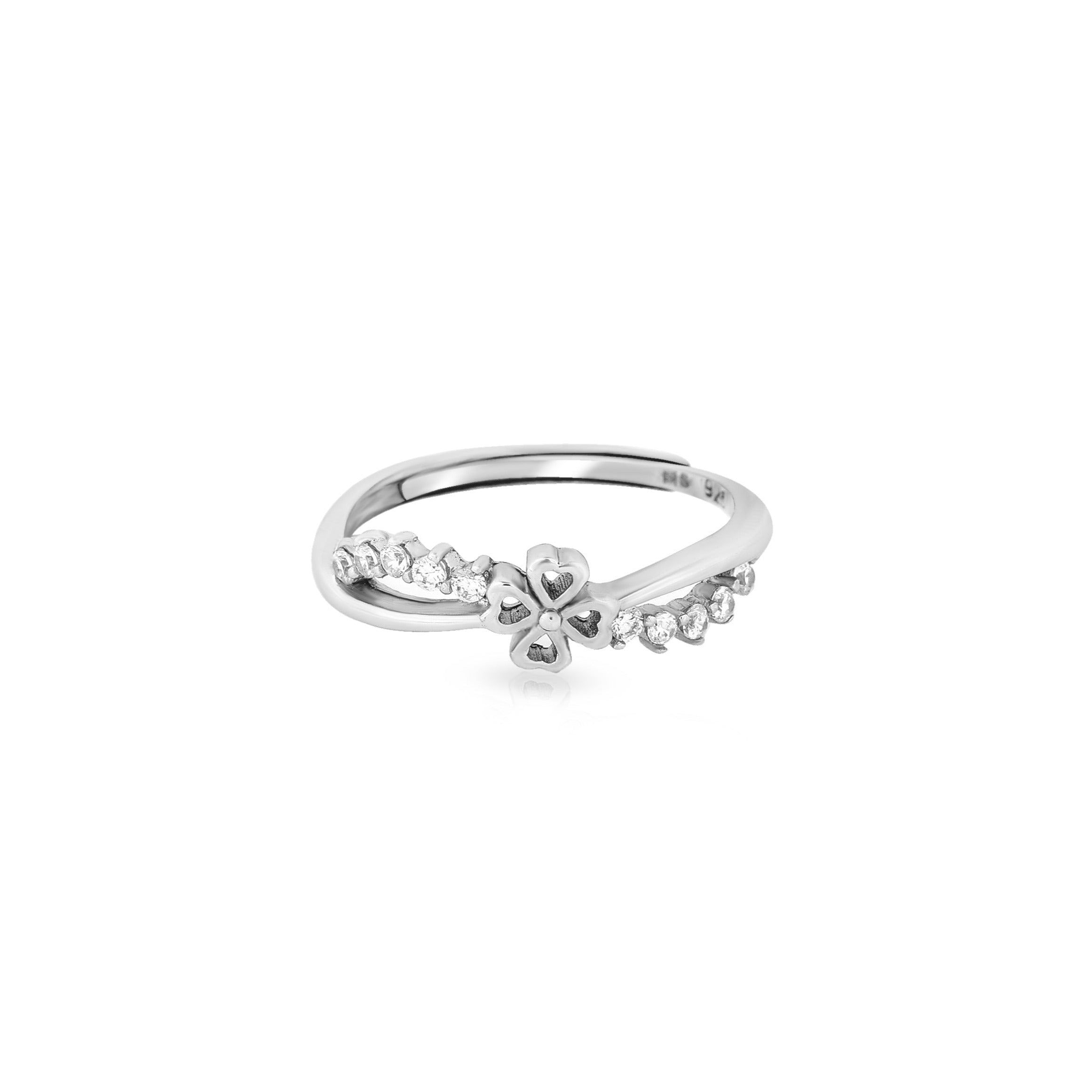 Diamond Embrace Clover Ring