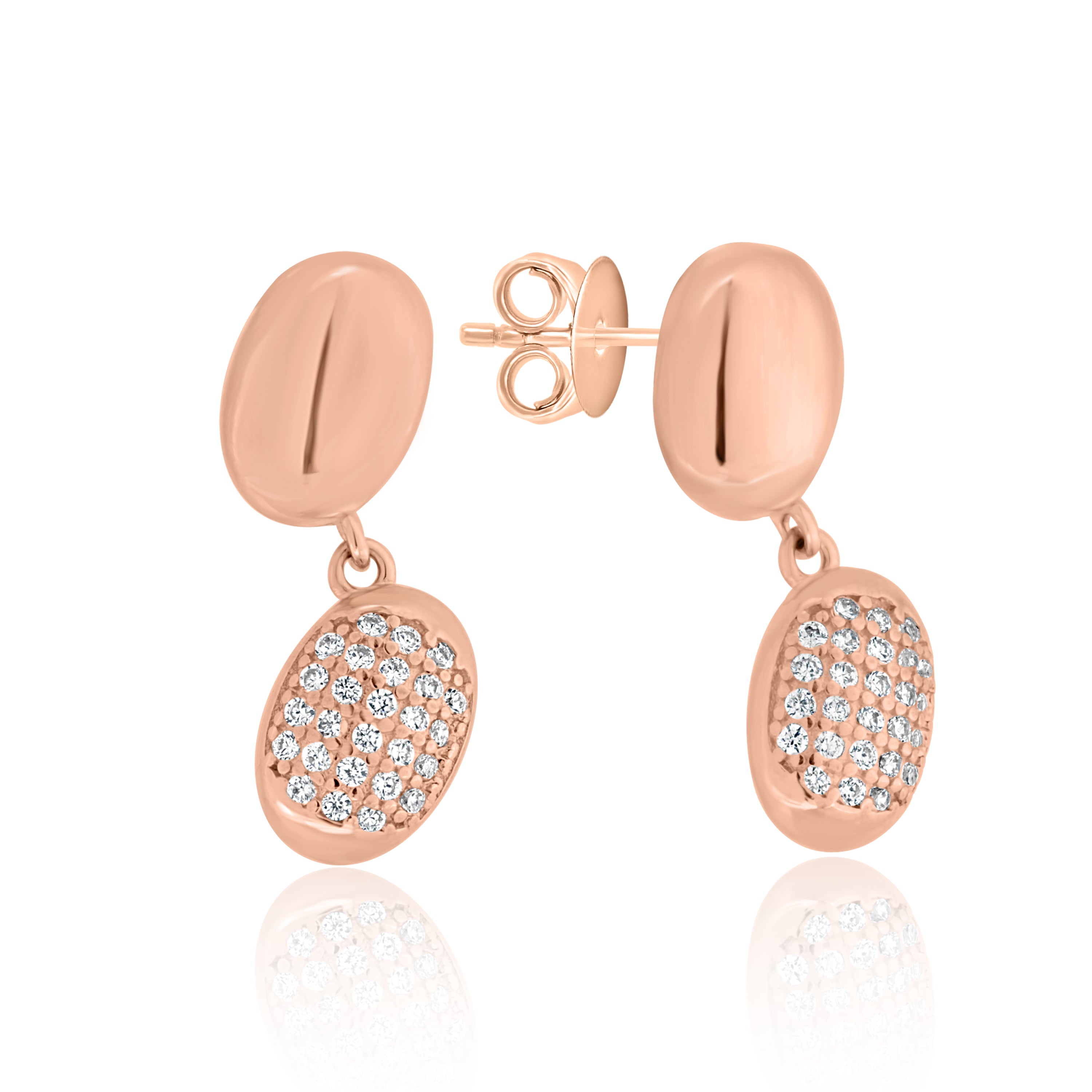 Rose Gold Hanging Dazzle Island Earring