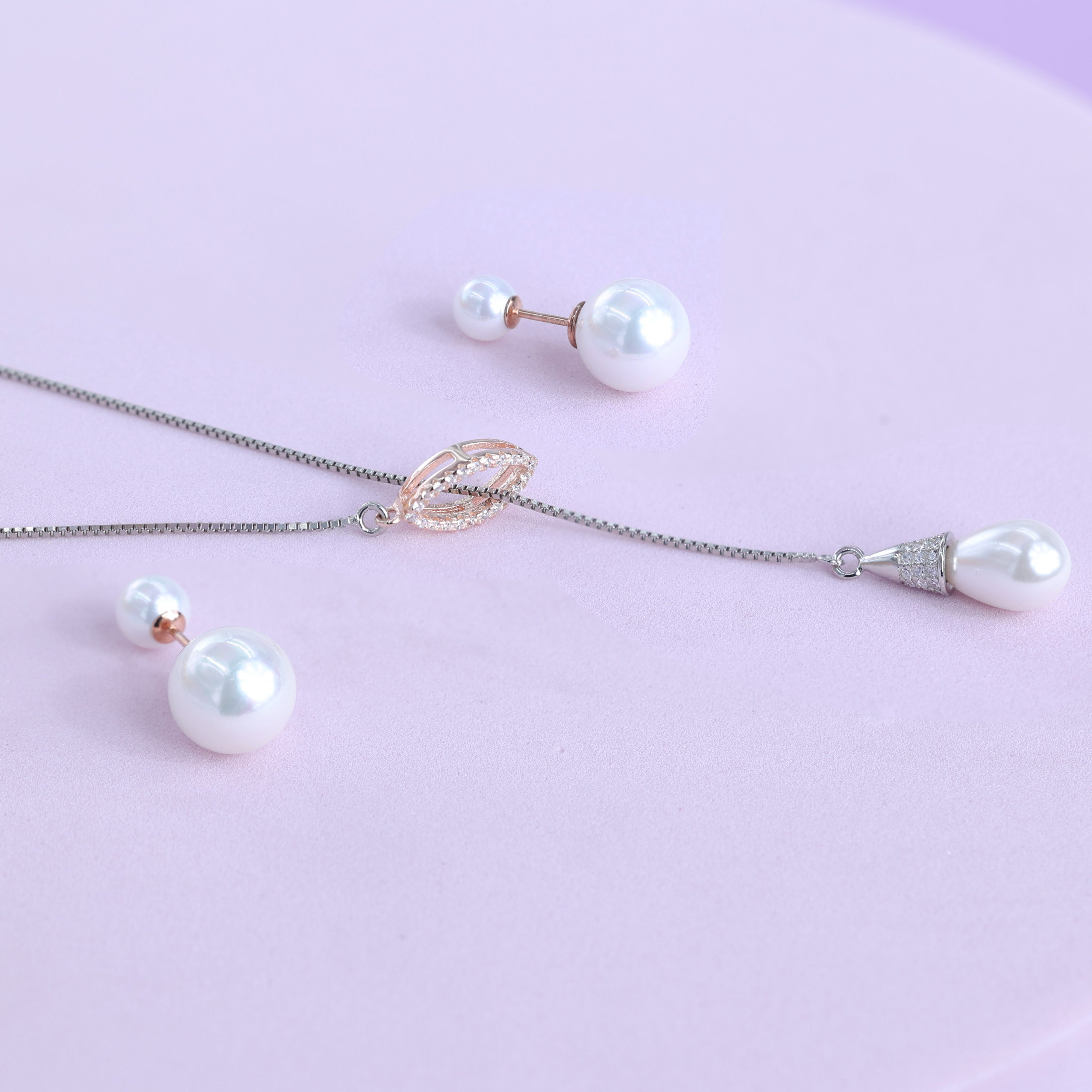 Pearl Cascade Necklace Set