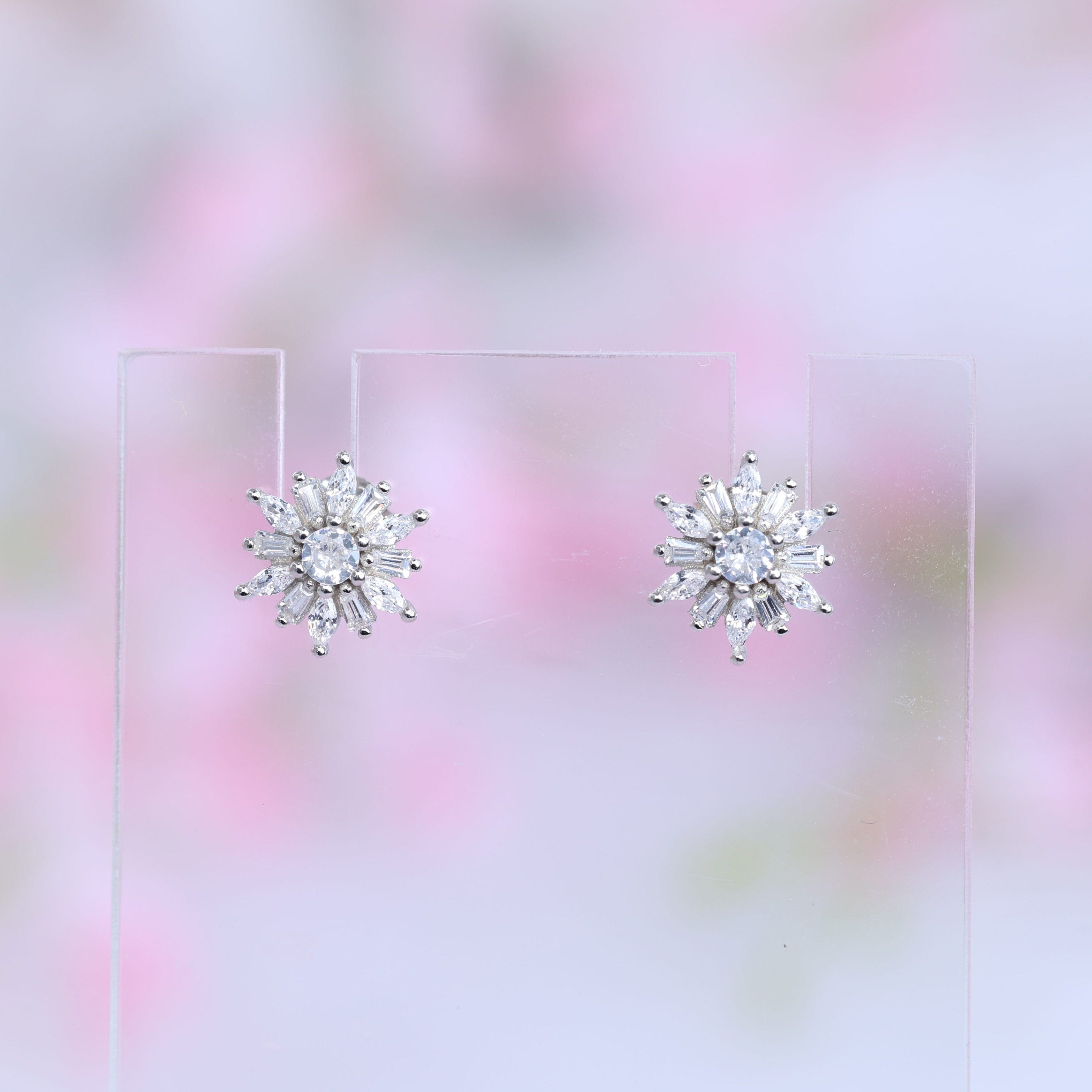 Mini Diamond Starburst Stud Earring Shreedevi Jewellers 