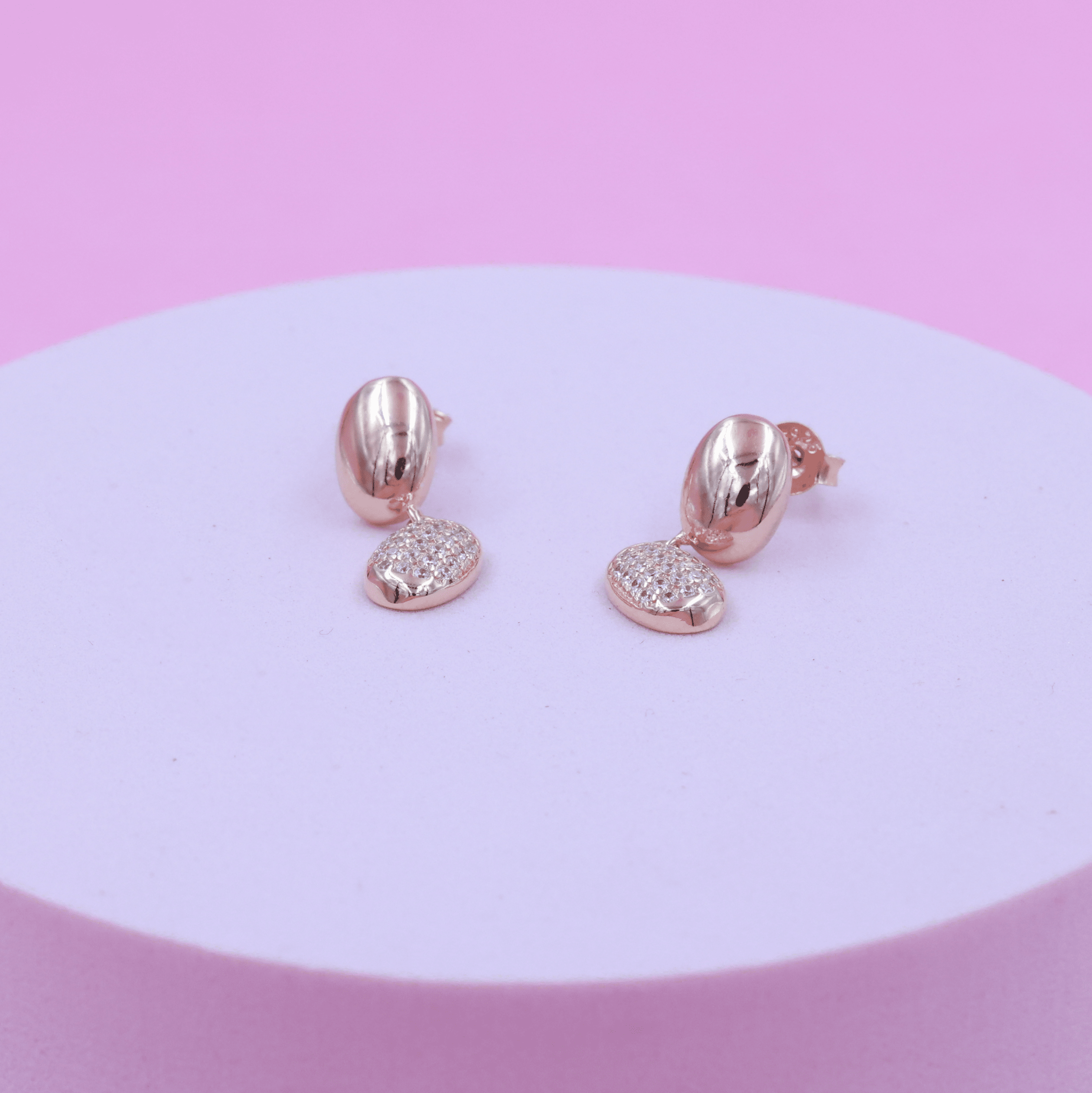 Rose Gold Hanging Dazzle Island Earring Shreedevi Jewellers 